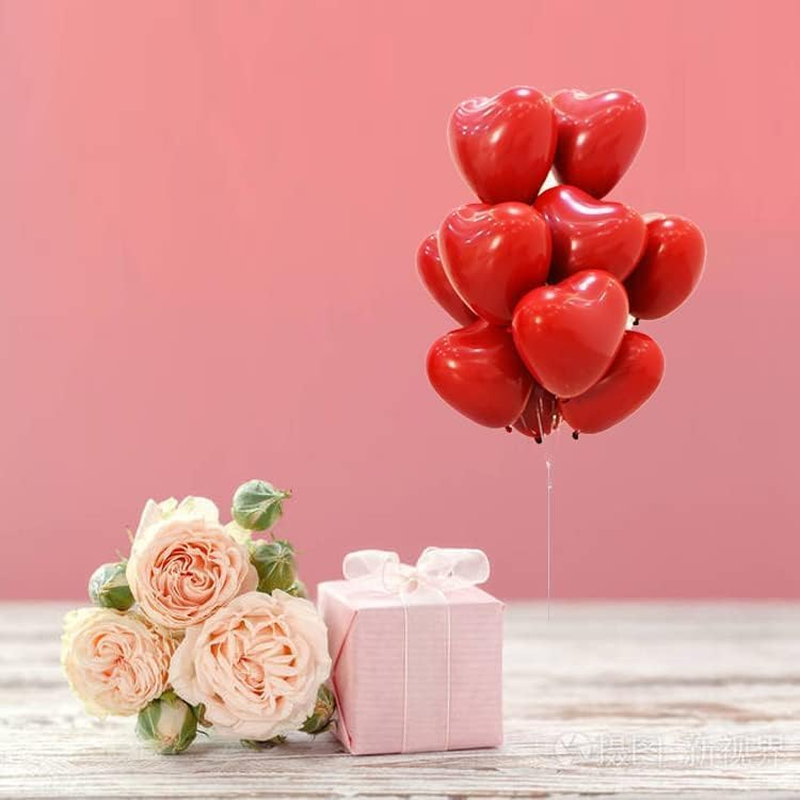 50 Pcs Red Heart Balloons, 10In Latex Heart Shape Balloons, for Valentines Day, Wedding,Proposal, Wedding Anniversary Party Decoration. image number 6