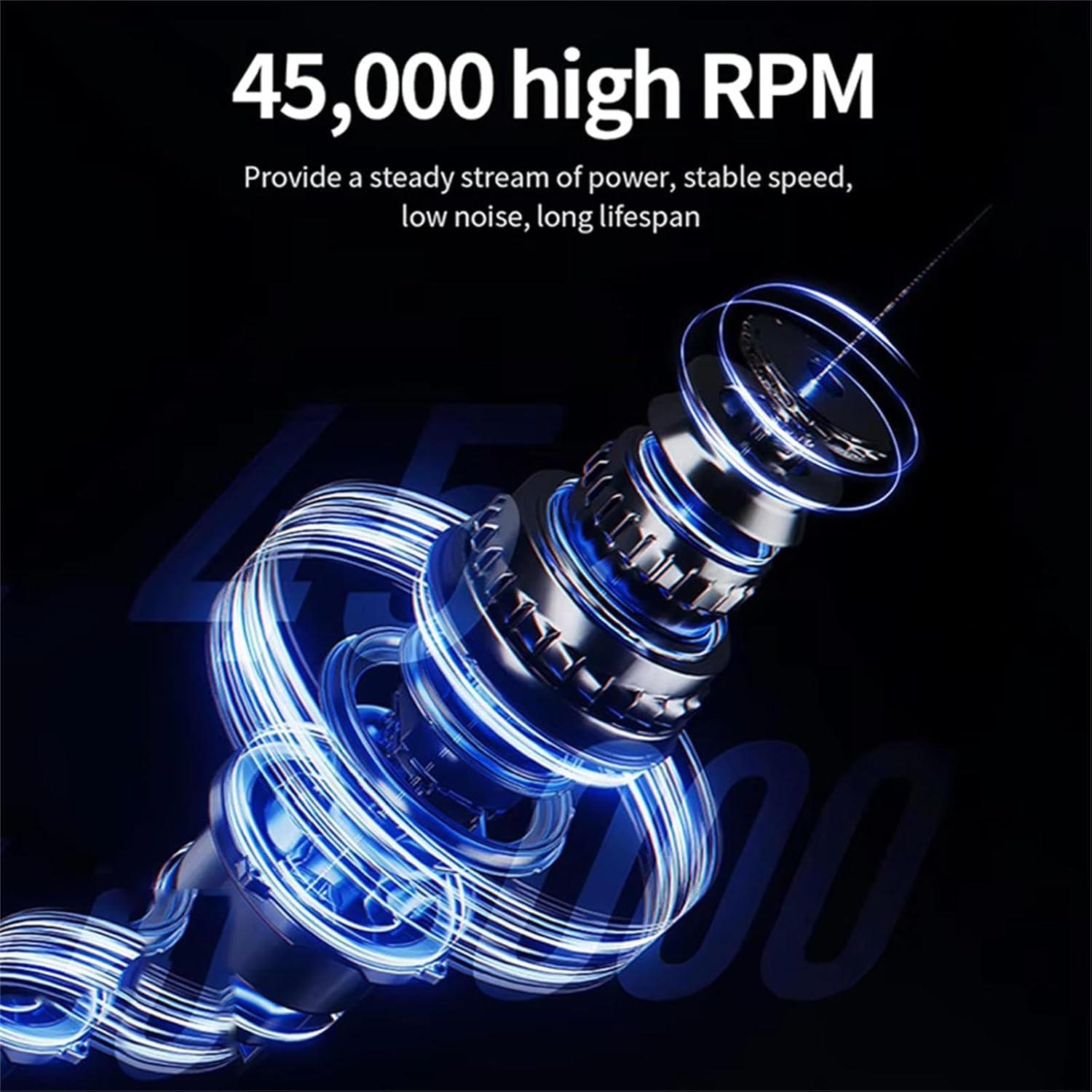 Bouzaak 45000RPM Electric Nail Drill - Diamond Shiny Nail File Kit with Back Clip & Base for Acrylic Gel Nail Manicure Pedicure image number 5