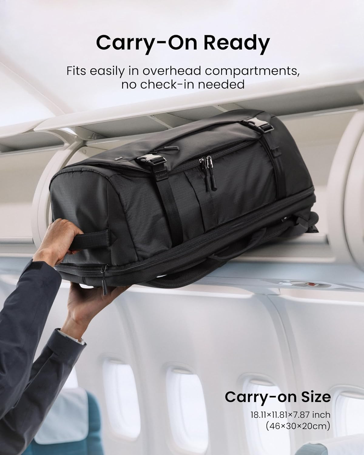 Tomtoc Carry-On Travel Backpack, Tsa-Friendly Flight Approved, Lightweight Business Rucksack, Water-Resistant Durable Bag for Vacation/Weekend/Overnight Trips, 28L/40L