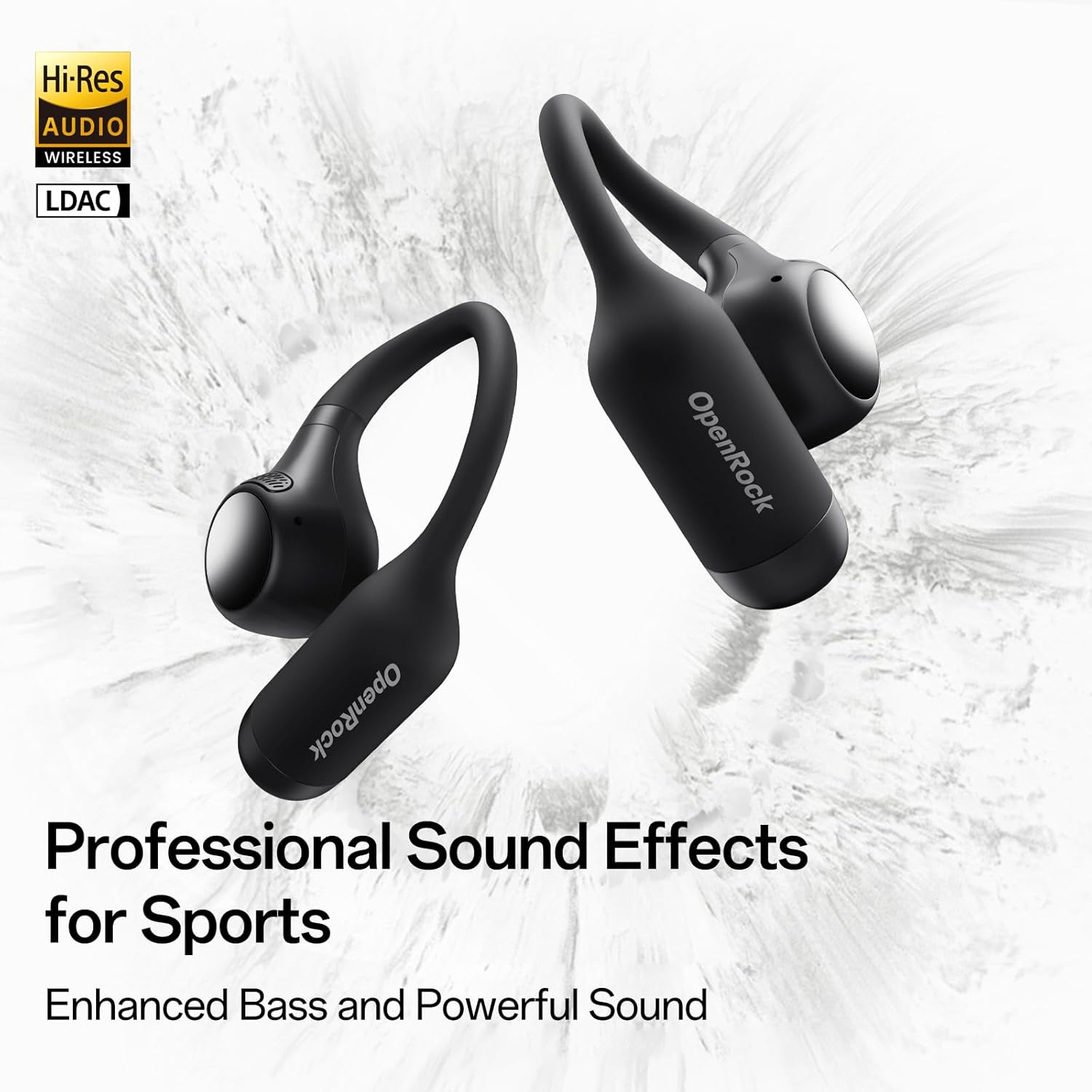 Openrock S2 Open-Ear Wireless Earbuds, Bluetooth 6.0, Non-Blocking Earphones, 0.2 Oz (7 G), Ultra Lightweight Design, High Resolution / LDAC Compatible, IPX5 Waterproof, One-Touch Shooting, over Ear image number 6