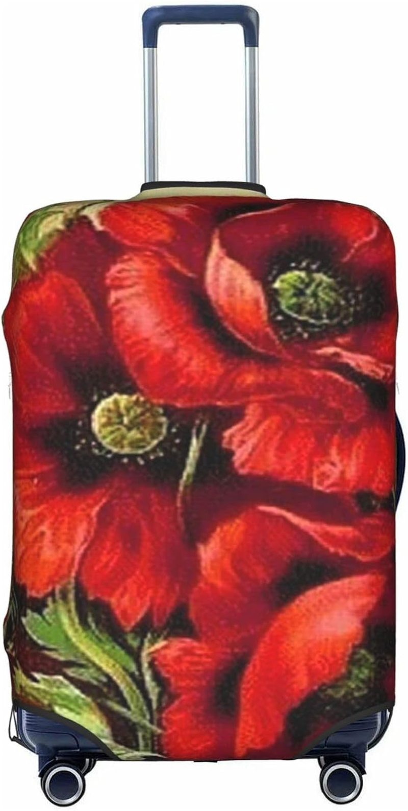 Beautiful Red Poppy Flower Luggage Cover Anti-Scratch Suitcase Protector Fits 18-32 Inch Luggage image number 5