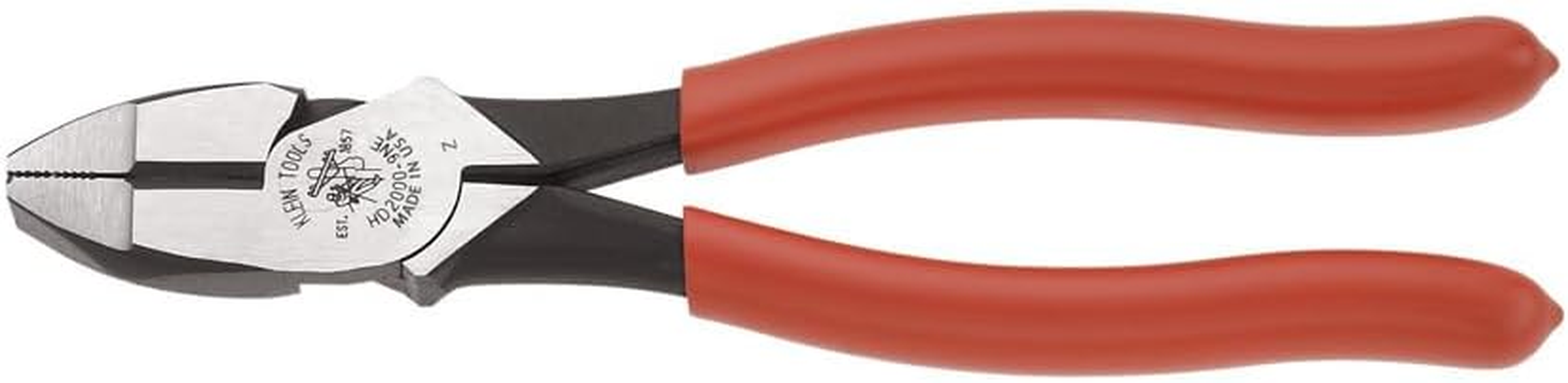 Klein Tools HD2000-9NE Side Cutter Linemans Pliers Cut ACSR, Screws, Nails, Hard Wire, 9-Inch Electrical Pliers