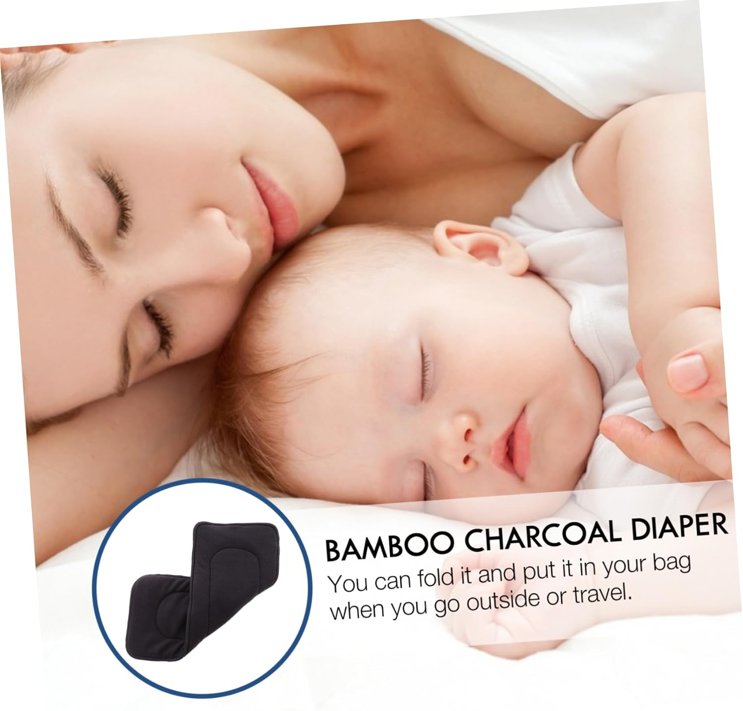 3Pcs Bamboo Fiber Diaper Inserts Diaper Mat for Ultra-Fine Material Quick Absorption Dry Fast image number 3