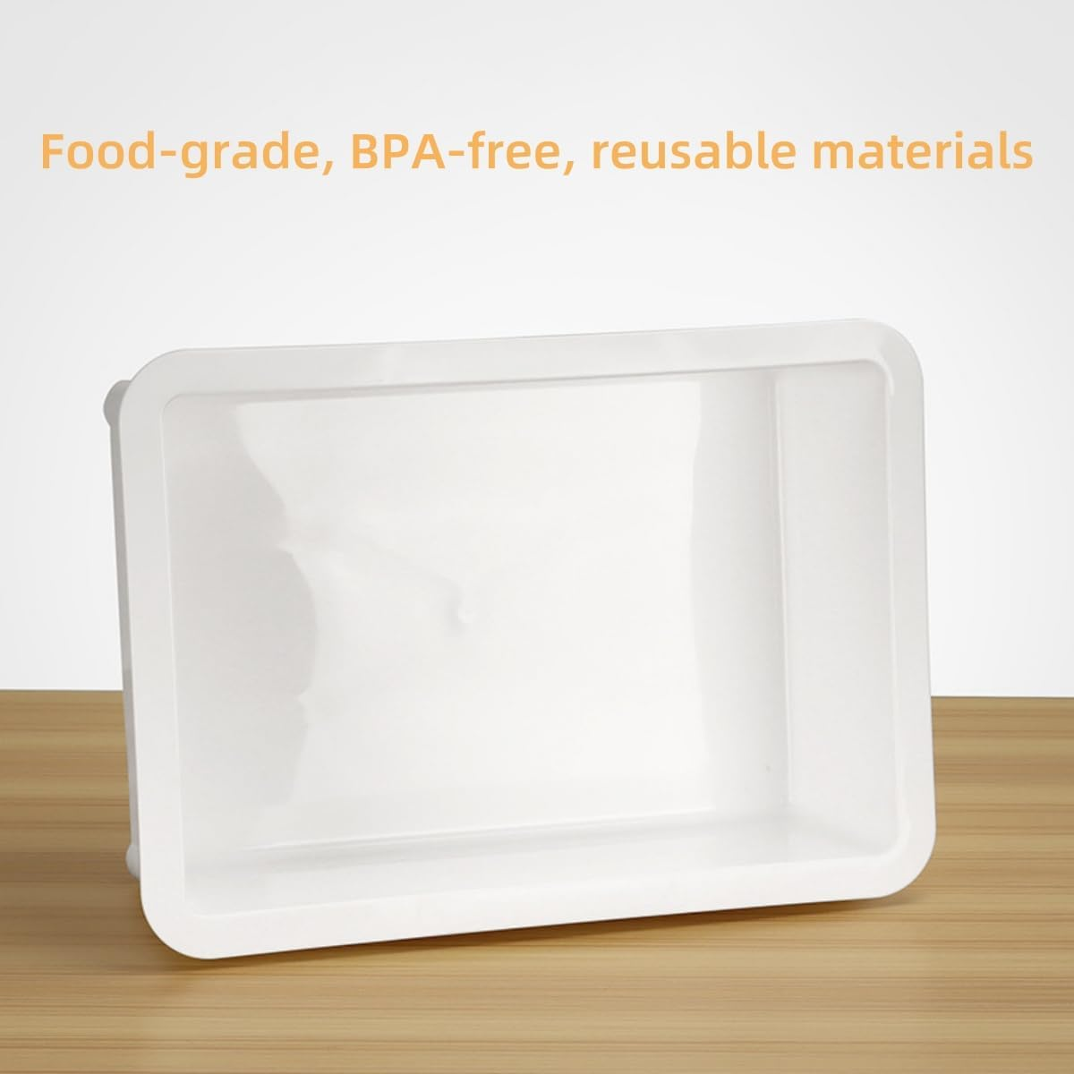 2 Pack Pizza Dough Proofing Box with Cover, Rectangle Homemade Bread Tray with Silicone Spatula, Stackable Pizza Dough Container, White, 17.6 X 12.6Inch image number 2