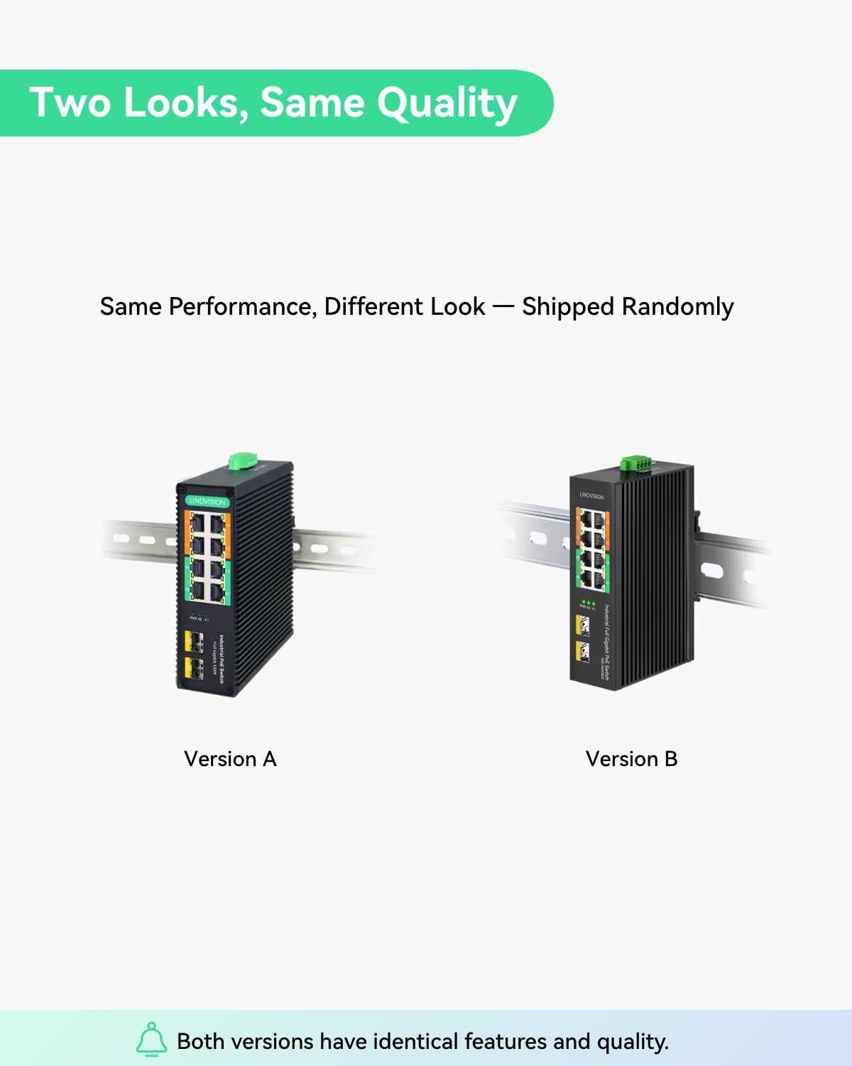 LINOVISION Industrial 8-Port Full Gigabit POE++ Switch with 4 BT 90W Poe Ports, 2 Gigabit SFP Uplinks, POE Budget 120W, POE Watchdog, Din-Rail POE Switch for PTZ Camera/Poe Lighting/ POE Monitor image number 5