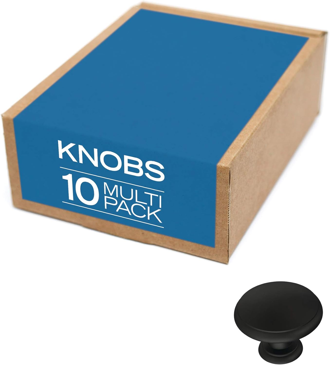 Franklin Brass Ringed Cabinet Knob, Matte Black, 1-1/4 in (32Mm) Drawer Knob, 10 Pack, P35597Z-FB-B
