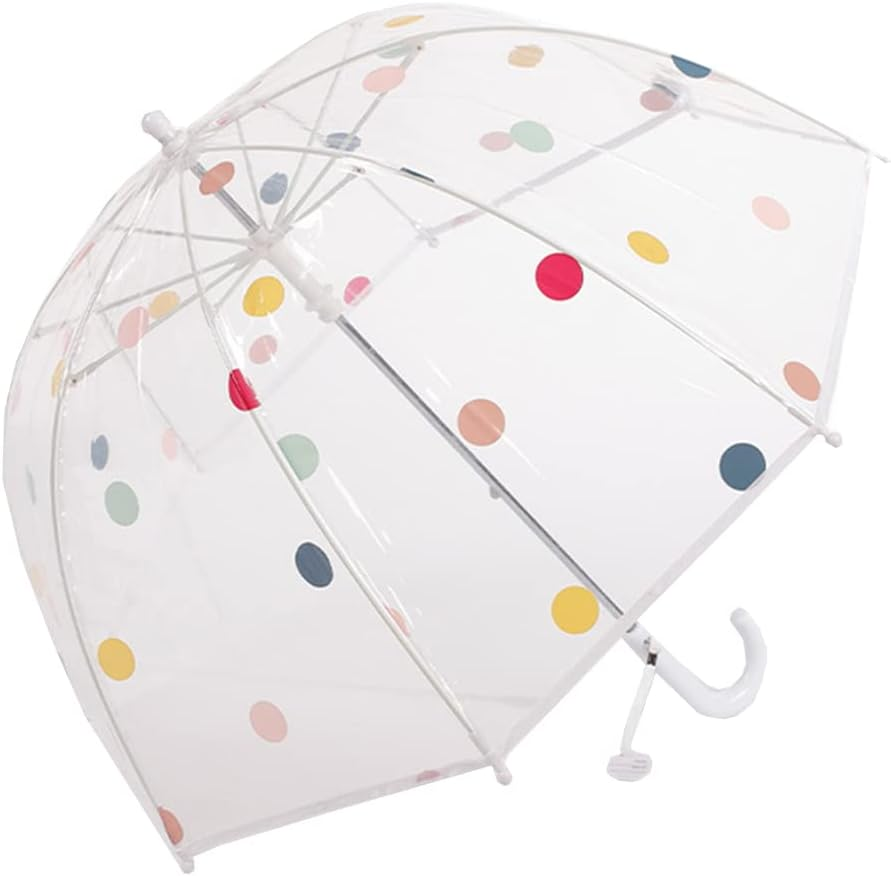 Threeh Kids Dots Bubble Umbrella with Easy Grip Handle 8 Shatterproof Fiber Ribs 28 Inch Extended Canopy Great Birthday Party Christmas