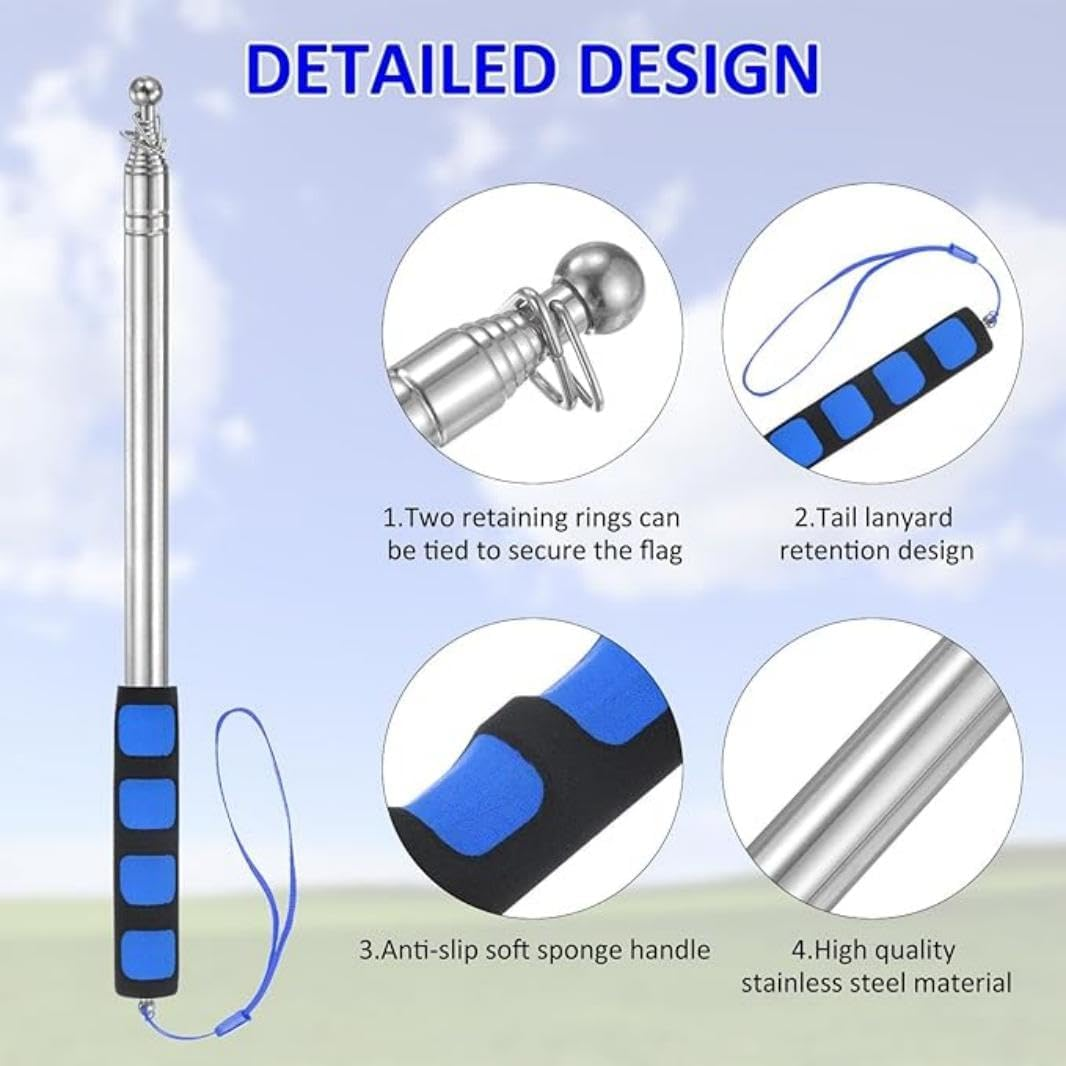 Telescopic Portable Flag Pole, Handheld Tour Guide Flagpole, Extendable Design Tour Guide Portable Flag Pole,Telescopic Handheld Flagpole,Portable Extendable Flag Pole Telescopic Flag Pole