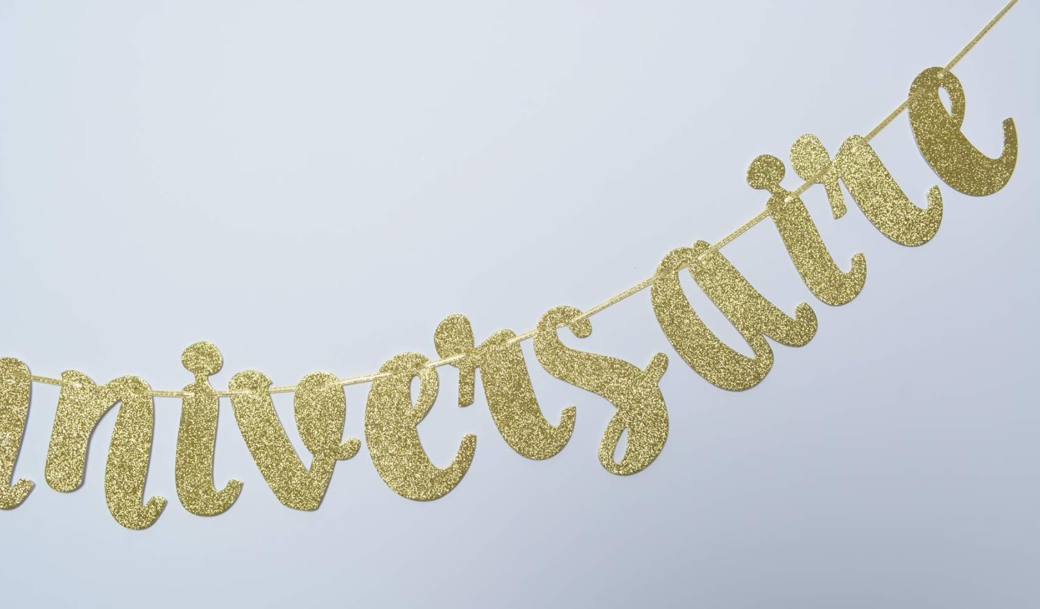 Bon Anniversaire Banner for Happy Birthday Party Decorations French Theme Sign Photo Backdrop (Gold Glitter) image number 4