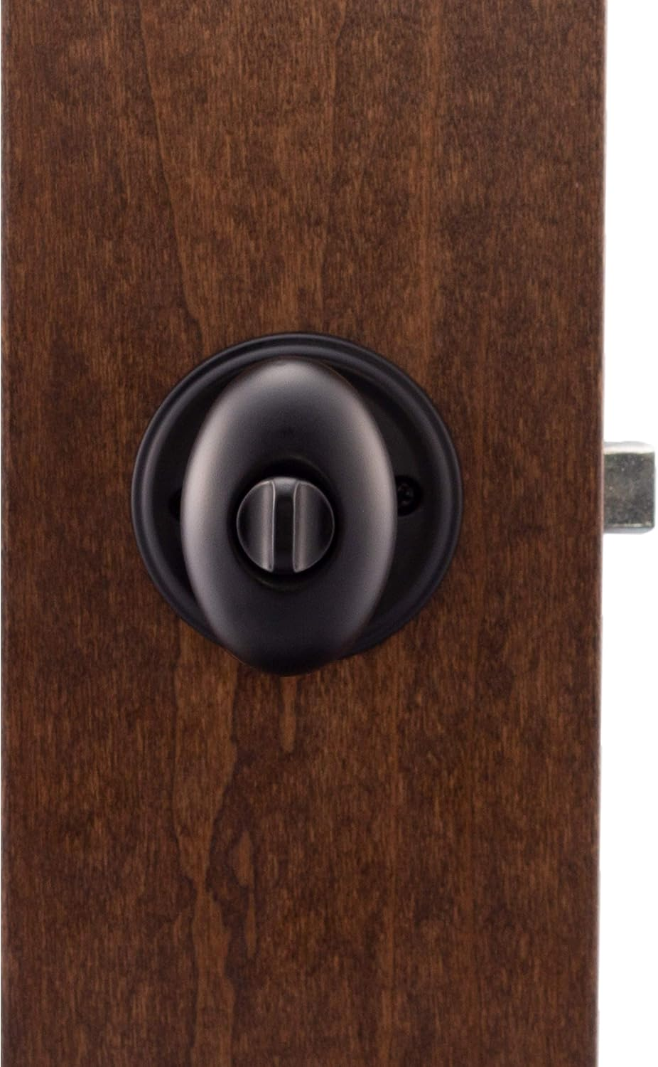 Copper Creek EK2030BC Egg Door Knob, Privacy Function, 1 Pack, in Black image number 1