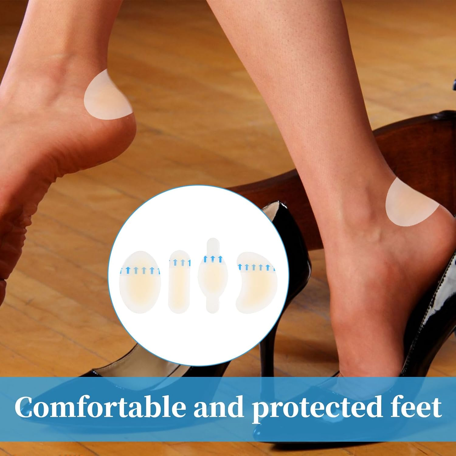 Bandaids, 20 Pcs Blister Band Aid, Hydrocolloid Bandages, Adhesive Bandages for Foot, Toe, and Heel Blister Prevention and Recovery (4 Styles), Prevention for Long Walks