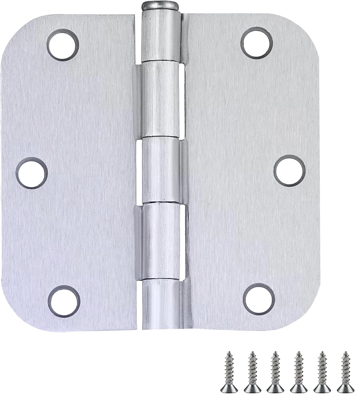 Design House Door Hinge, 3.5 in X 3.5 In, 5/8 in Radius, Interior, Rounded Steel, Removable Pin, Pre-Lubricated, Easy to Install, Satin Brass Finish, 9 Pack, 191130