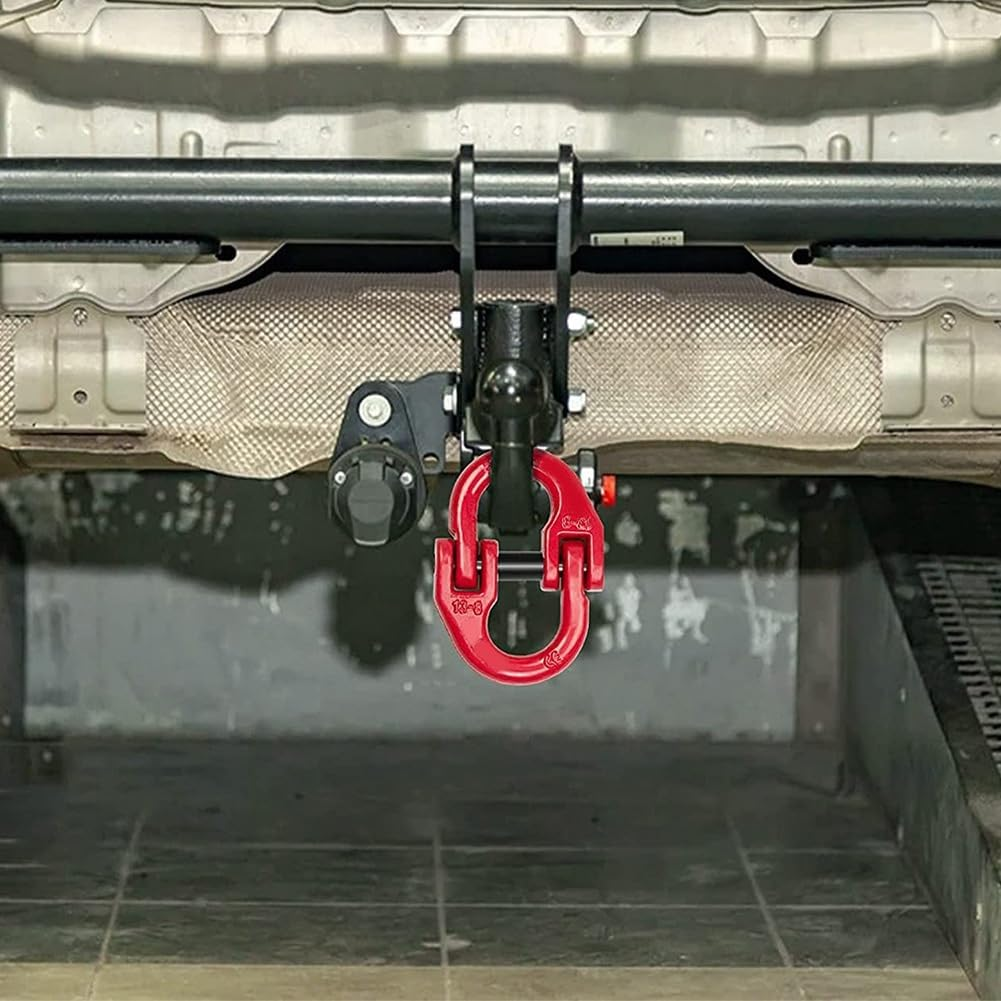 Safety Chain Connector Link, 1/2IN Tow Hitch Hammerlock Coupling Link, 2 Pack G80 Alloy Steel Tow Chain Connector Red