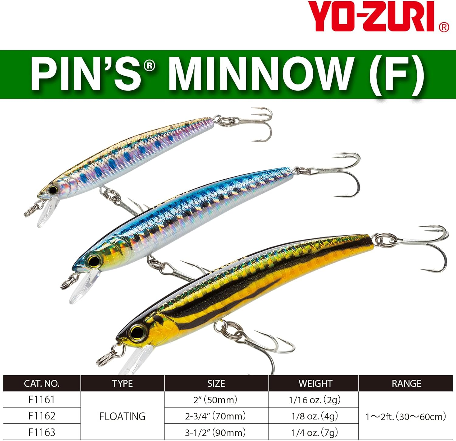 Yo-Zuri Yo Zuri F 1163 Pins Minnow Floating Diver Lure 1 - Brown Trout image number 1