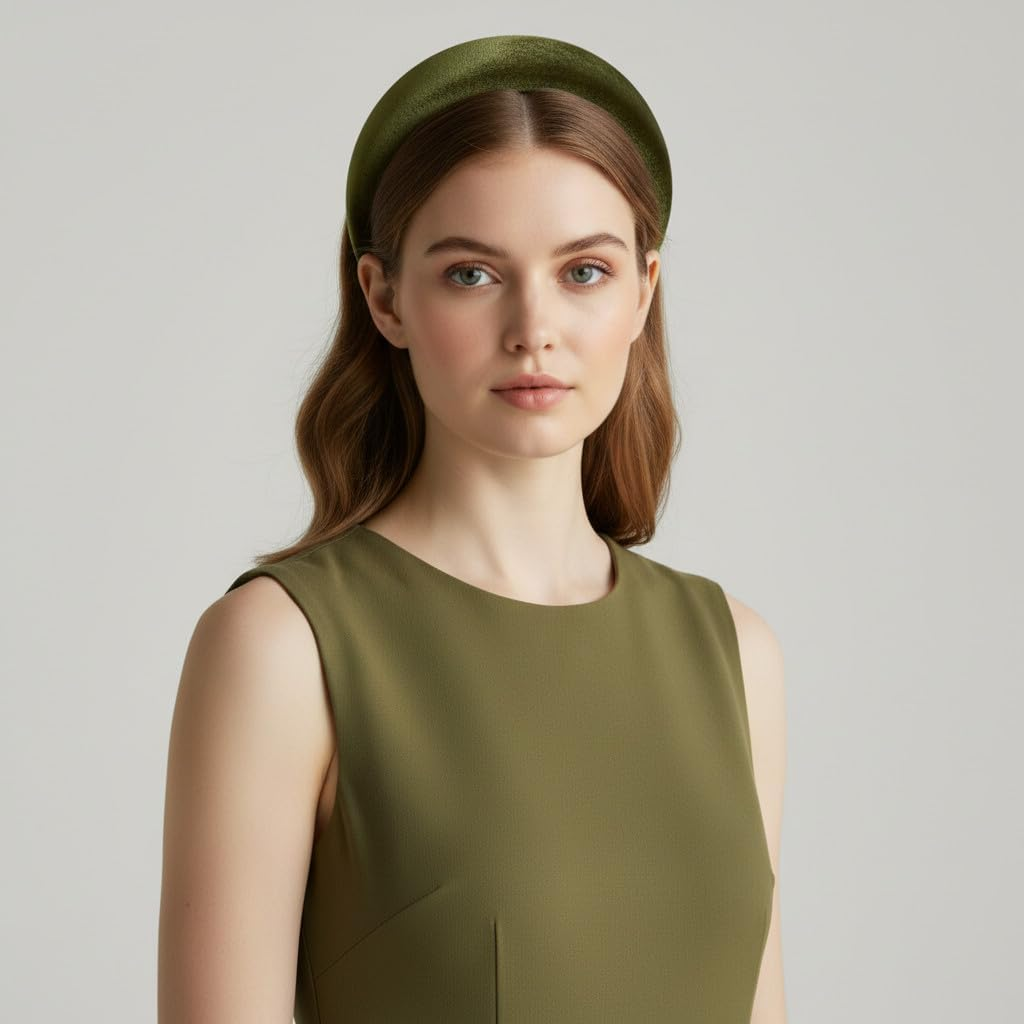 Bottega Della Principessa - Ladies Curved Velvet Headband Alice Band (Underwood Green)