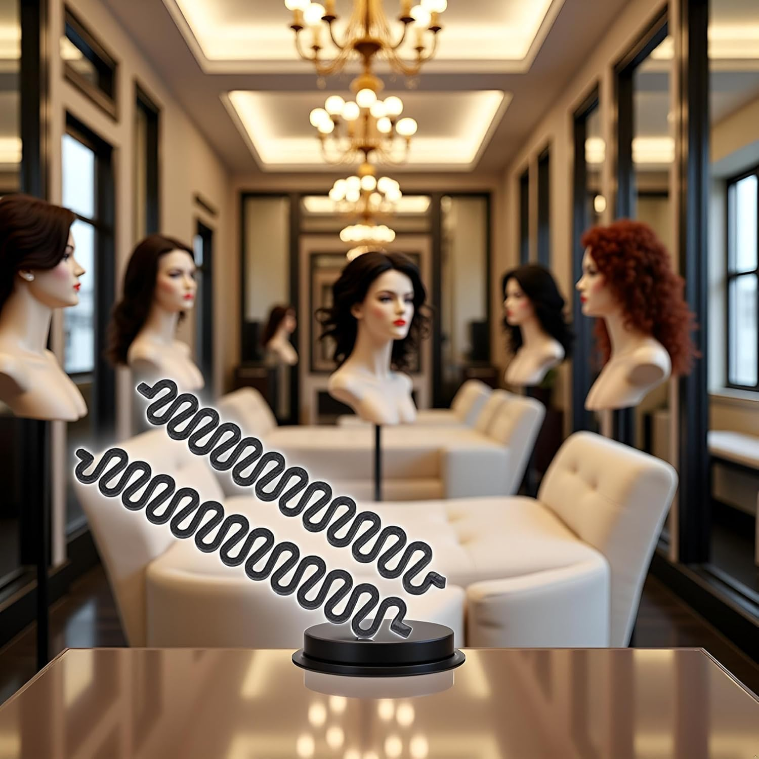 2 Pcs Black Hair Braiding Tool Roller Hair Twist Styling Accessories for Women Simple and Styling Tools Hair Rollers image number 2