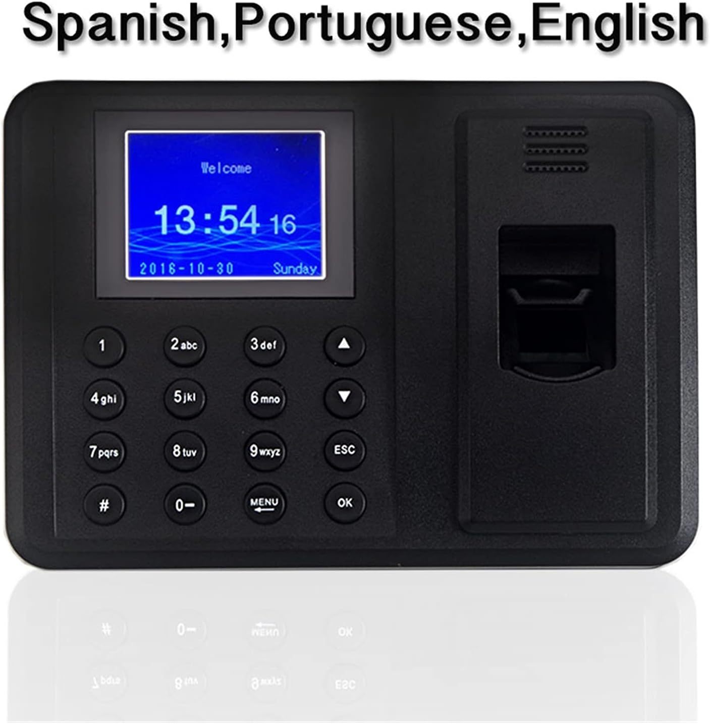 Time Clock for Business, Biometric Fingerprint Time Attendance Machine Office Time Recorder HR Employee Management Fingerprint Scanner Large Storage Data Capacity