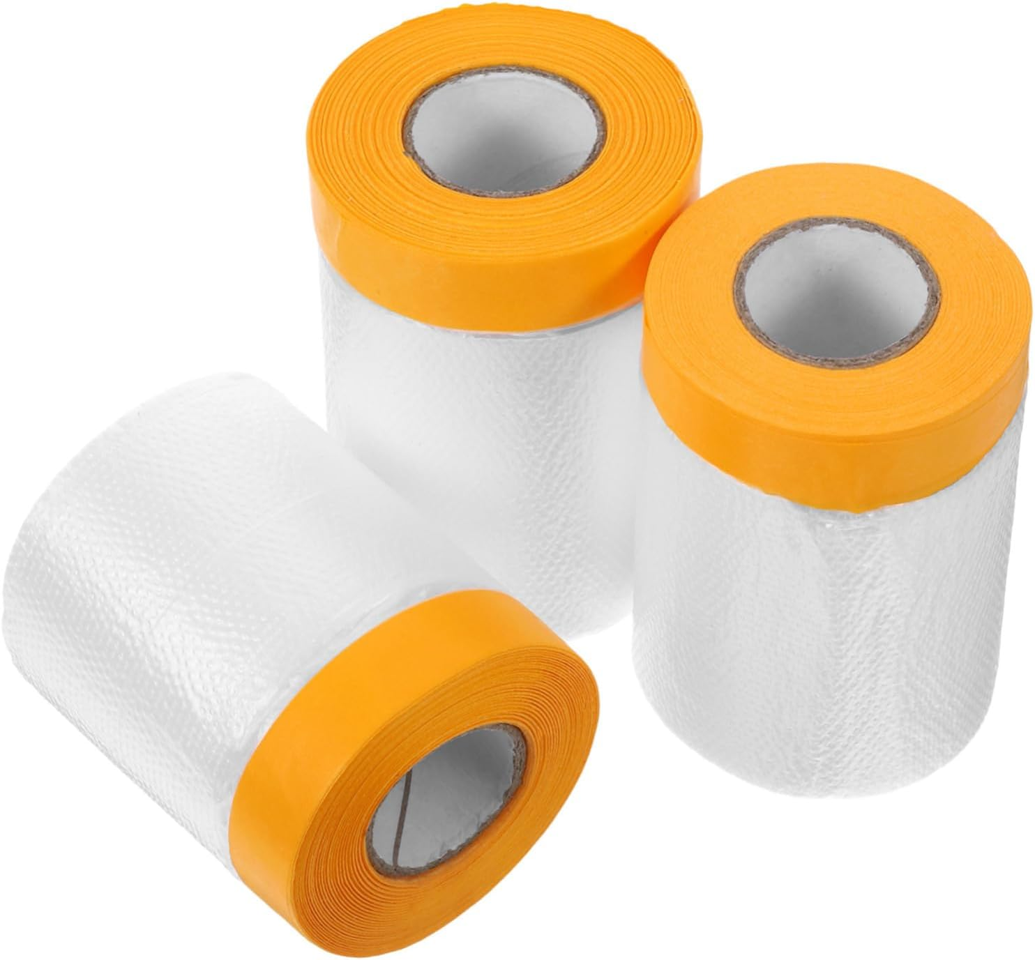 OSALADI 3 Rolls Paint Protection Film Plastic Sheeting Adhesive Masking Tape, Dustproof Protective Cover for Furniture, Walls, Cars, and Renovation Use, 30Cm 40Cm 55Cm Each Roll image number 3