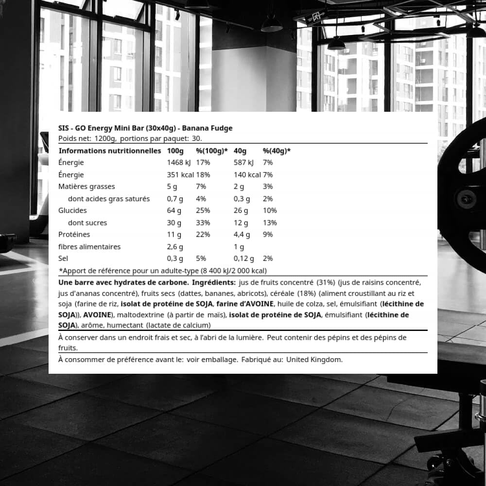 Science in Sport GO Energy Bar, High Carb, Fruit Infused Energy Bar, Banana Fudge Flavour (30 Packs) image number 6