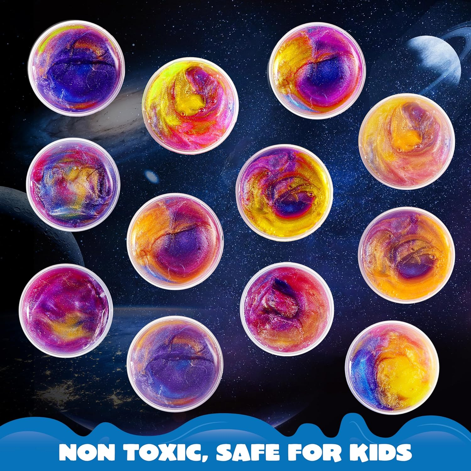 JOYIN Slime Party Favors, 36 Pack Galaxy Slime Ball - Stretchy, Non-Sticky, Mess-Free, Stress Relief, and Safe for Girls and Boys - Classroom Reward, Party Supplies image number 3