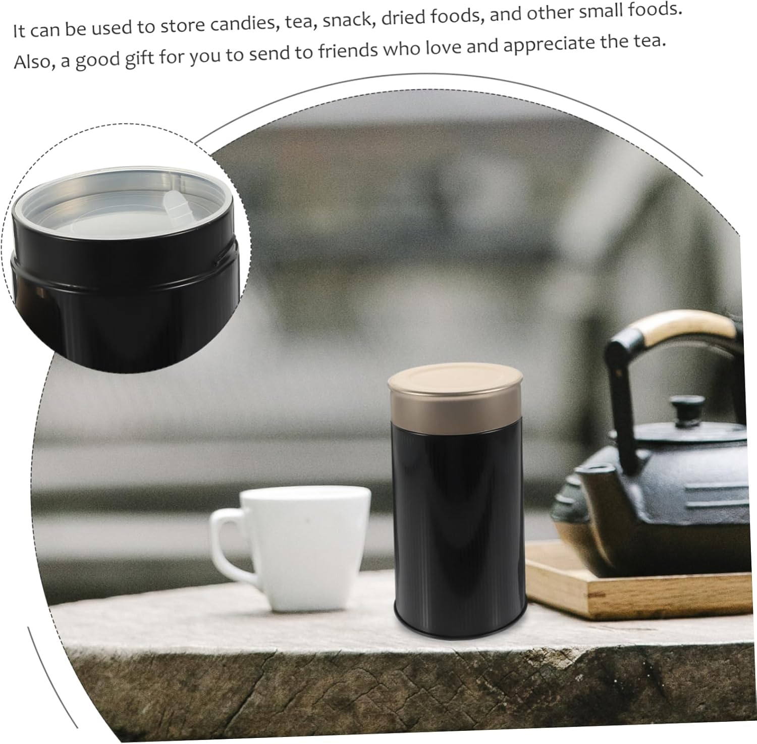 COLLBATH 6Pcs Metal Tea Tins for Loose Tea Storage Bag Organizers Fashionable Jars Portable Cover Rustproof for Home Office image number 6