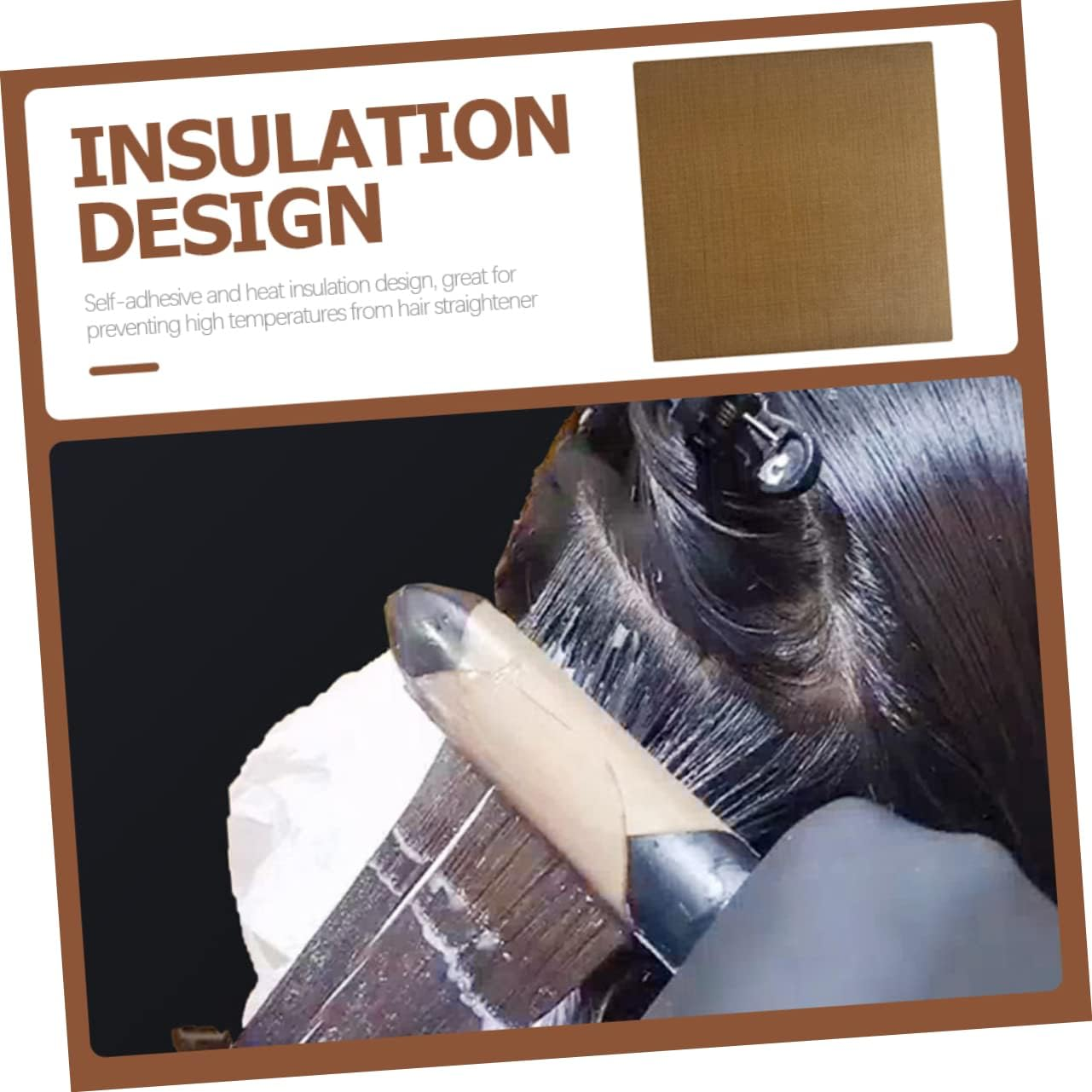 Baluue 10Pcs Hair Iron Straightener Stickers 10X9Cm Heat Insulation Protective Decals for Professional Ceramic Flat Irons Suitable for Salon and Home Styling image number 1