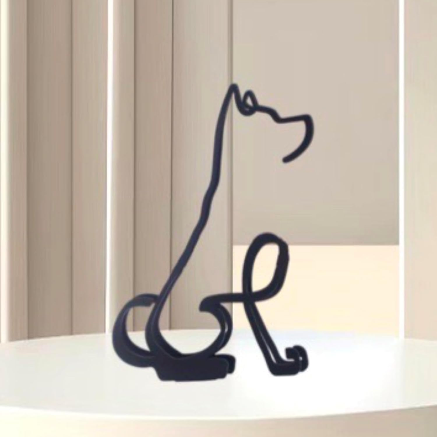TTYGRHQ Metal Dog Minimalist Art Wall Sculpture, Abstract Simple Metal Wire Art Sculpture Geometric Dog Statues Drawing Art Statue Ornament Wall Art Decoration for Home Office Desktop Decor image number 1