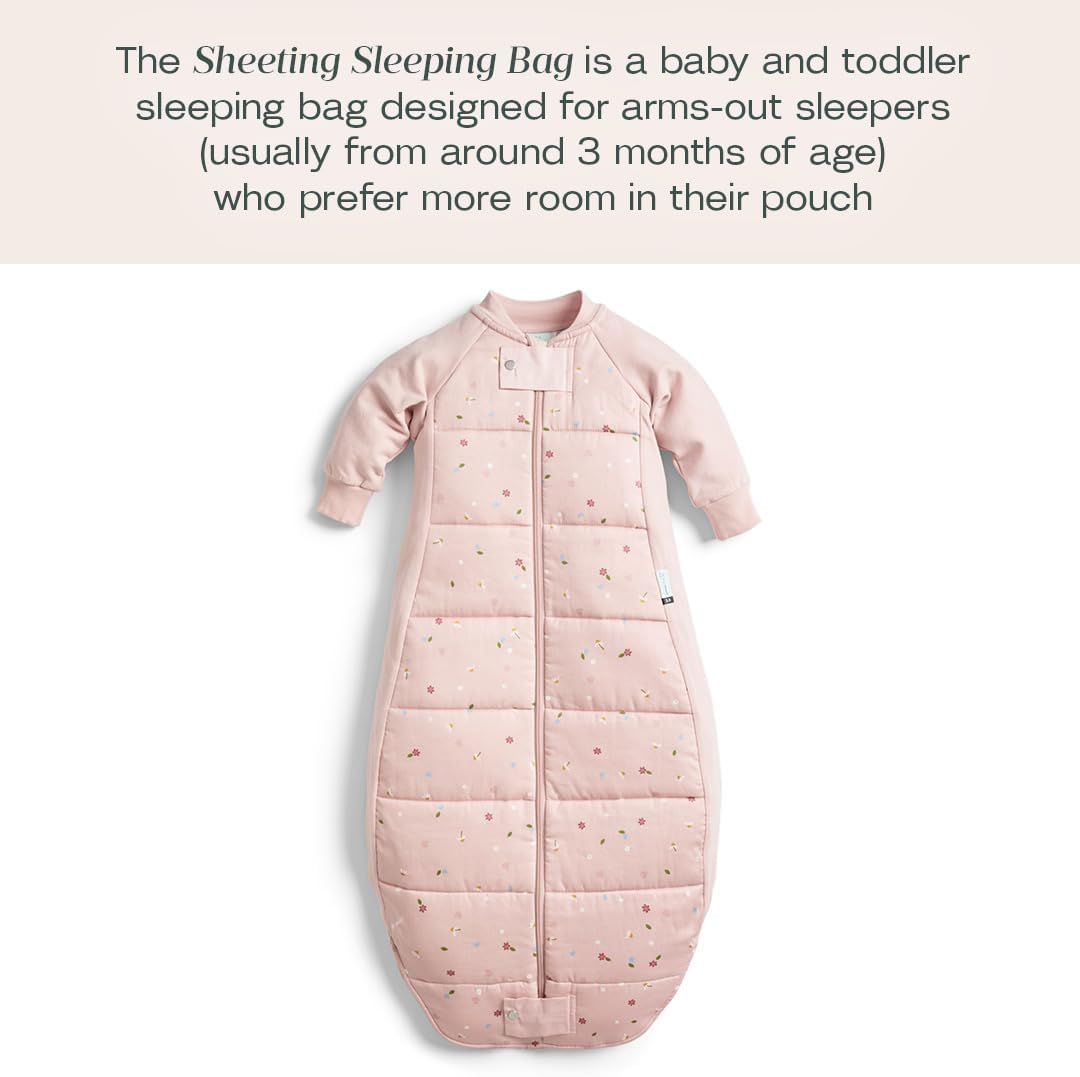 Ergopouch Premium Sleeping Bag 1.0 TOG &ndash; 8&ndash;24 Months &ndash; Daisies Print &ndash; a Premium, Silky-Smooth, Wider-Fit Sleeping Bag &ndash; 400 Thread Count Organic Cotton &ndash; for Toddlers and Preschoolers image number 2