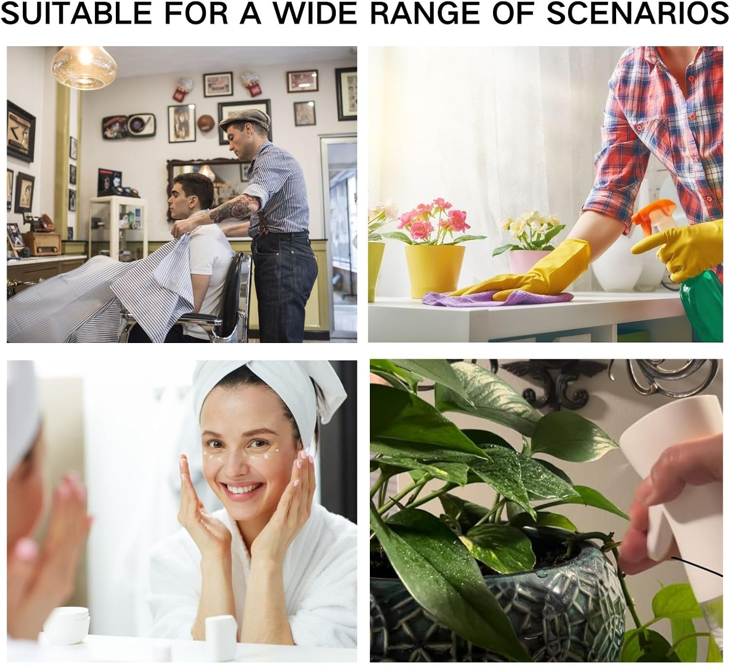 Poemtian Spray Bottle, Fine Mist Spray Bottle, Plant Spritzer Mister, Barber Stylist Sprayers Continuous Spray Bottle 10Oz