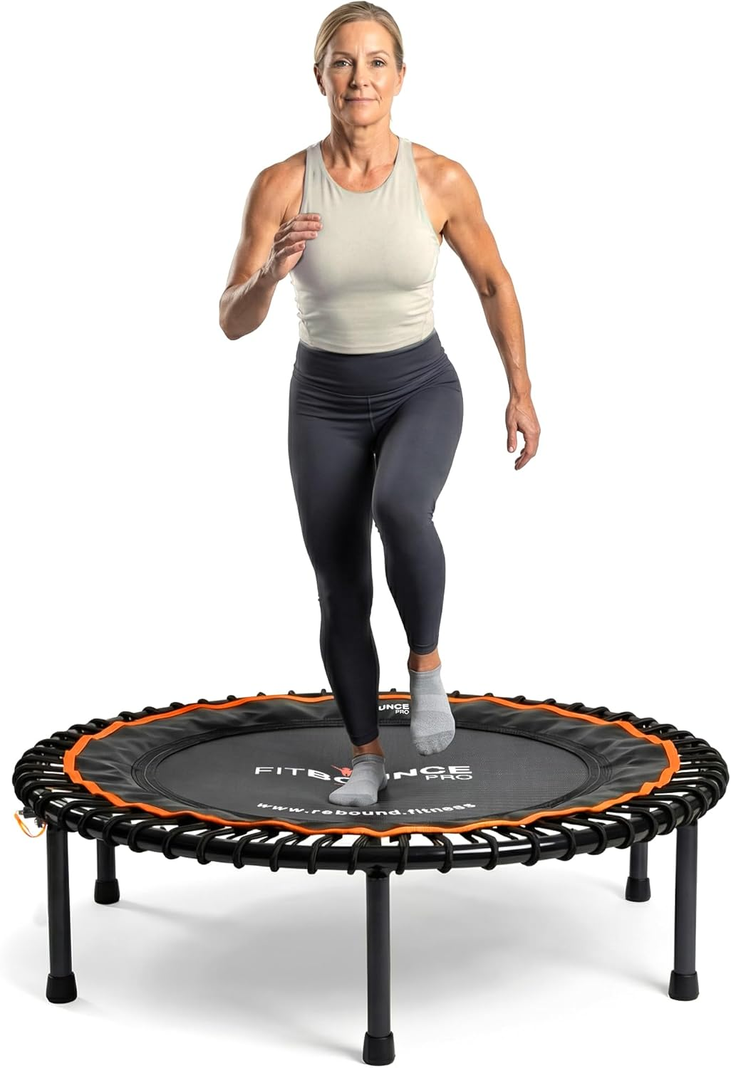 Fit Bounce Pro Bungee Rebounder Australia | Assembled | Half Folding | Silent & Beautifully Designed Pro Indoor Mini Trampoline for Adults & Kids | DVD & Online Workouts image number 5