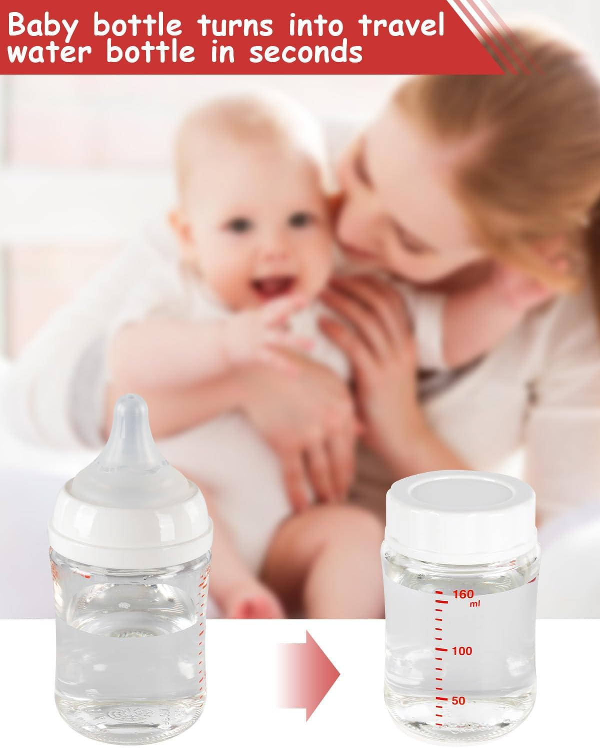 Baby Bottle Cap for Pigeon Bottle, Soft & Safe Bottle Lid, 6 Count image number 1