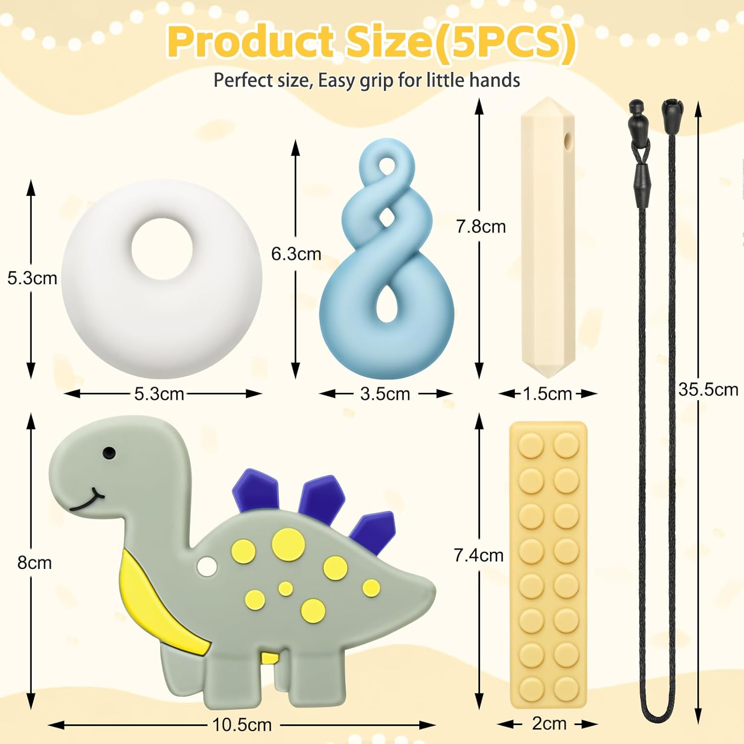 Chew Necklaces for Sensory Kids, Chew Necklaces for Sensory Children Boys Girls, Oral Motor Therapy Sensory Toys image number 5