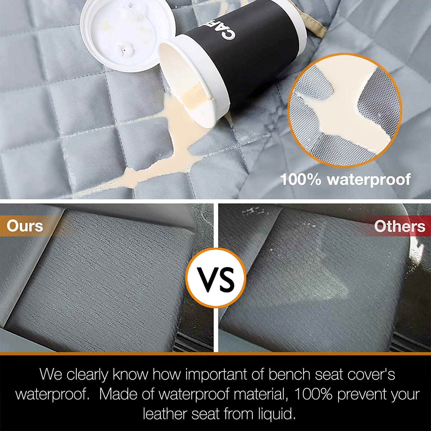 Ibuddy Bench Dog Car Seat Cover for Car/Suv/Small Truck, Waterproof Back Seat Cover Protector for Kids without Smell, Heavy Duty and Nonslip Pet Car Seat Cover for Dogs, Machine Washable image number 7