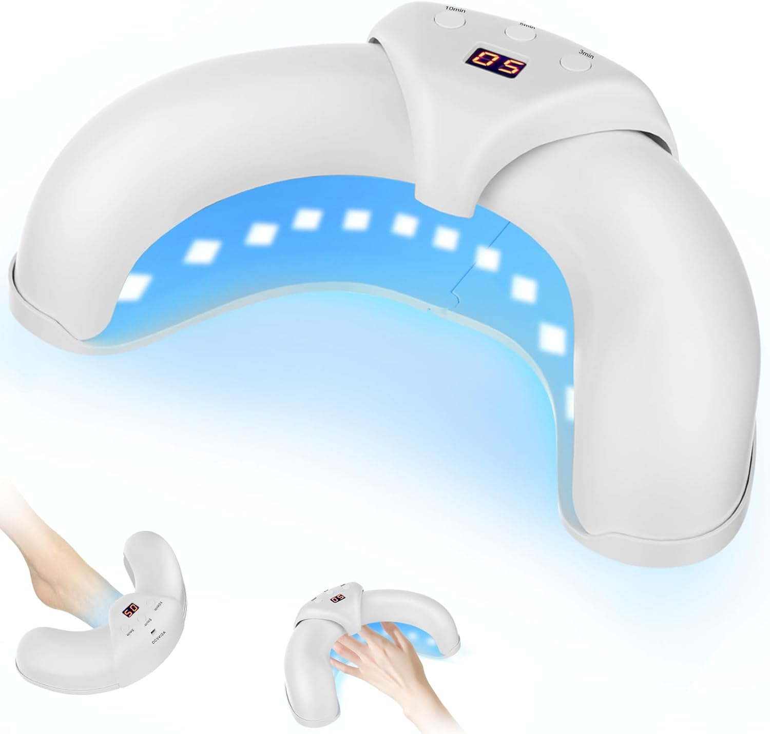 Nail Fungus Cleaning Device for Multiple Toenail,Suitable for Discolored and Thickened Toenails,Foldable 910 Nm Infrared Light + 470Nm Blue Light Nail Fungus Treatment Device,Safe & Effective image number 1