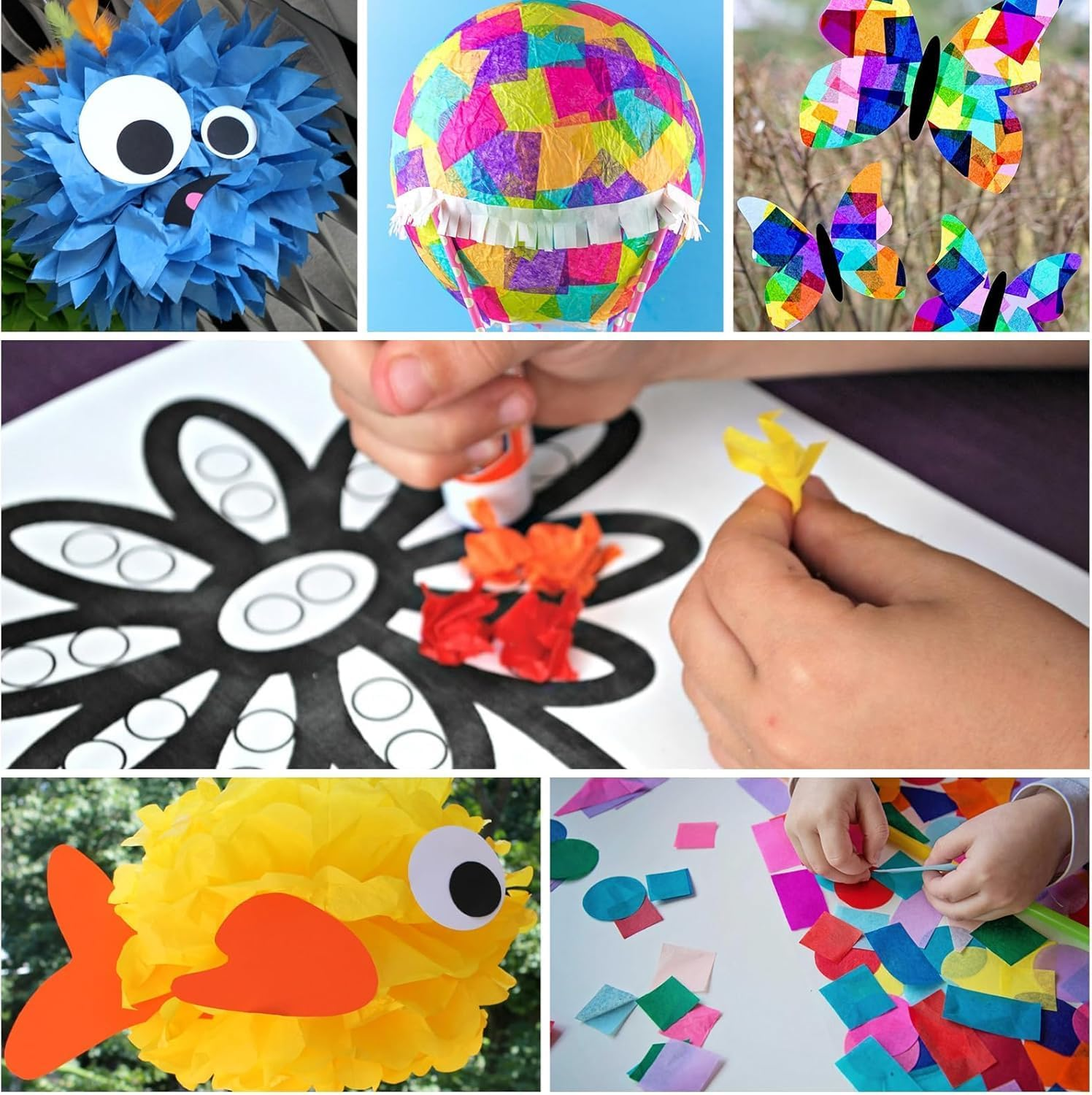 6300 Pcs 3Cm Paper for Crafts, 42 Assorted Colored Paper, Colors Art Rainbow Bulk for Crafts, Art Projects, Birthday Party image number 4