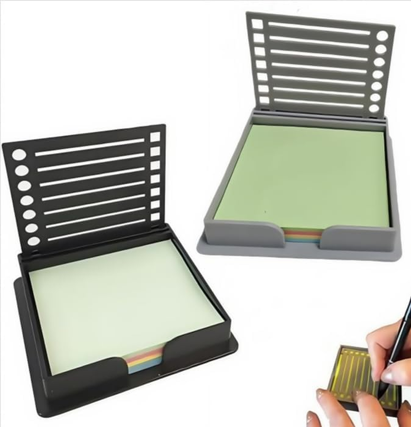 4Pcs Sticky Note Holder with Stencil, Sticky Notes Stencil and Holder, 3X3 Sticky Note Dispenser with Template Lines for Organizing and Drawing image number 5