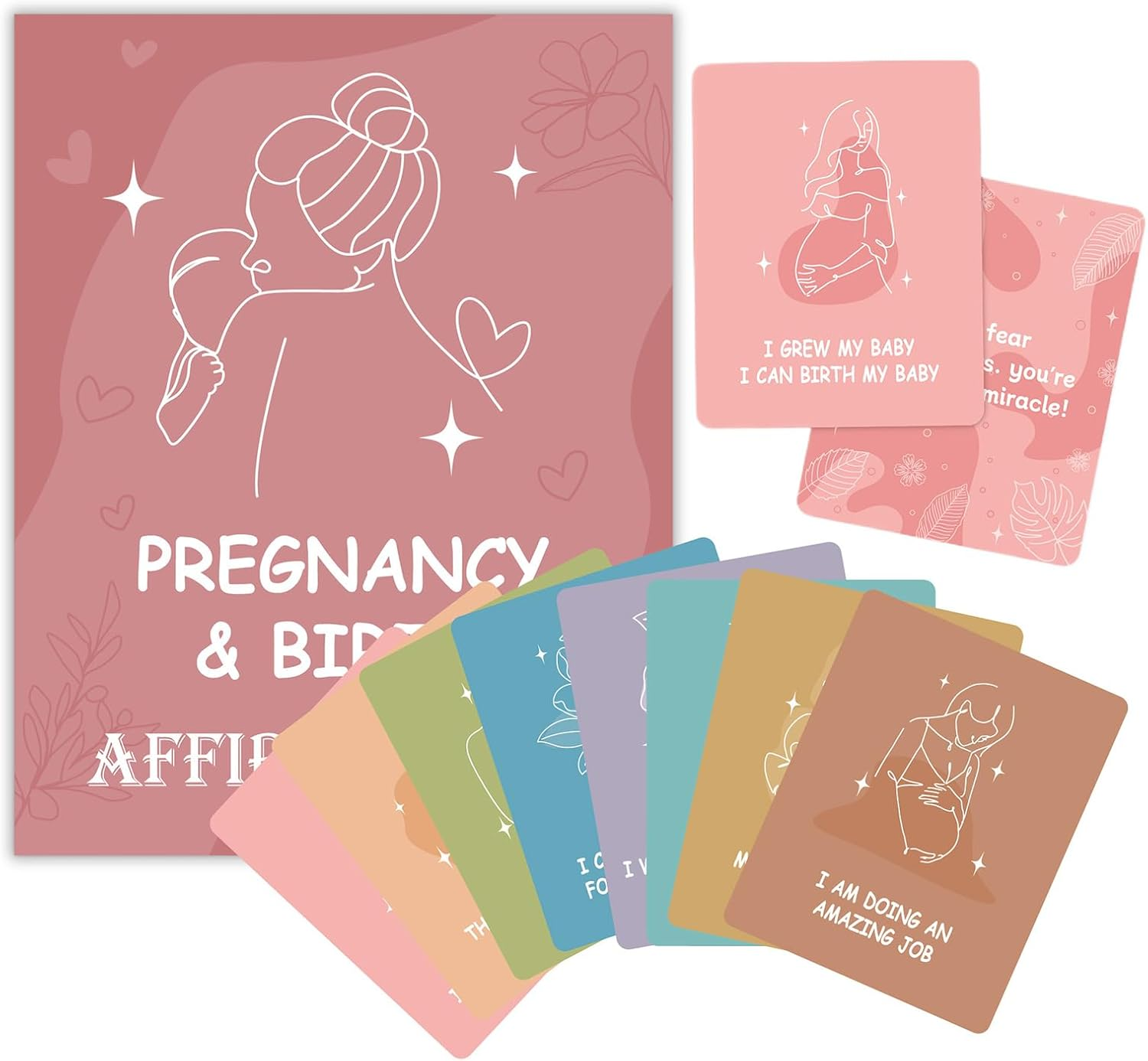Pregnancy Affirmation Cards, New Mama Affirmation Cards, Positive Motivational Mindfulness Craft Spiritual Tools for Adults Women Mothers Labor Support image number 6