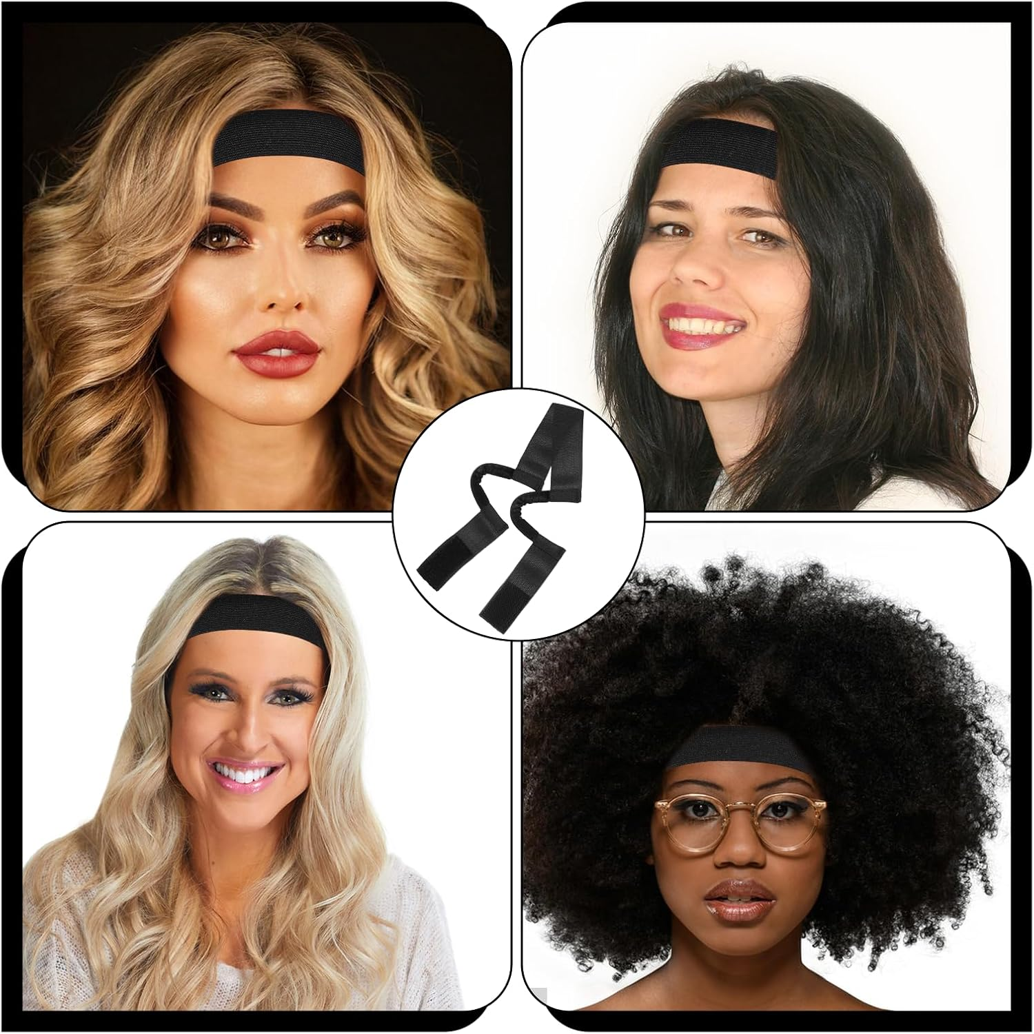 Ptwola 2 Pcs Wig Band for Lace Front Ear No Slip Melting Elastic Band Soft Wig Grip Bands with Ear Cut Outs Comfortable Earless Melting Bands C-Shaped Curve Headband for Women Men Lace Front Wigs image number 3