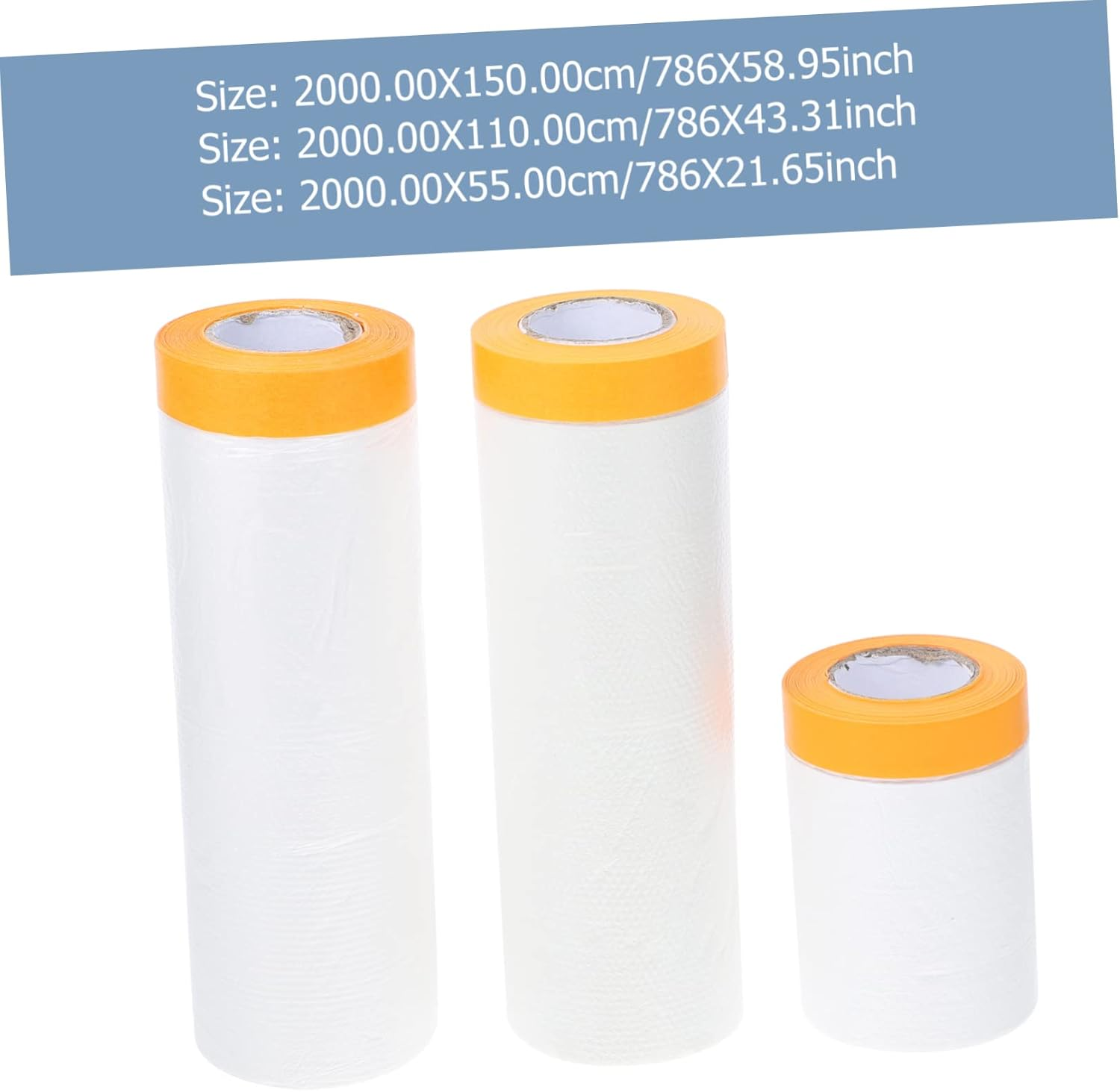 3 Rolls Masking Film Adhesive Masking Paper Meters for Painting Car Tape Protective image number 2