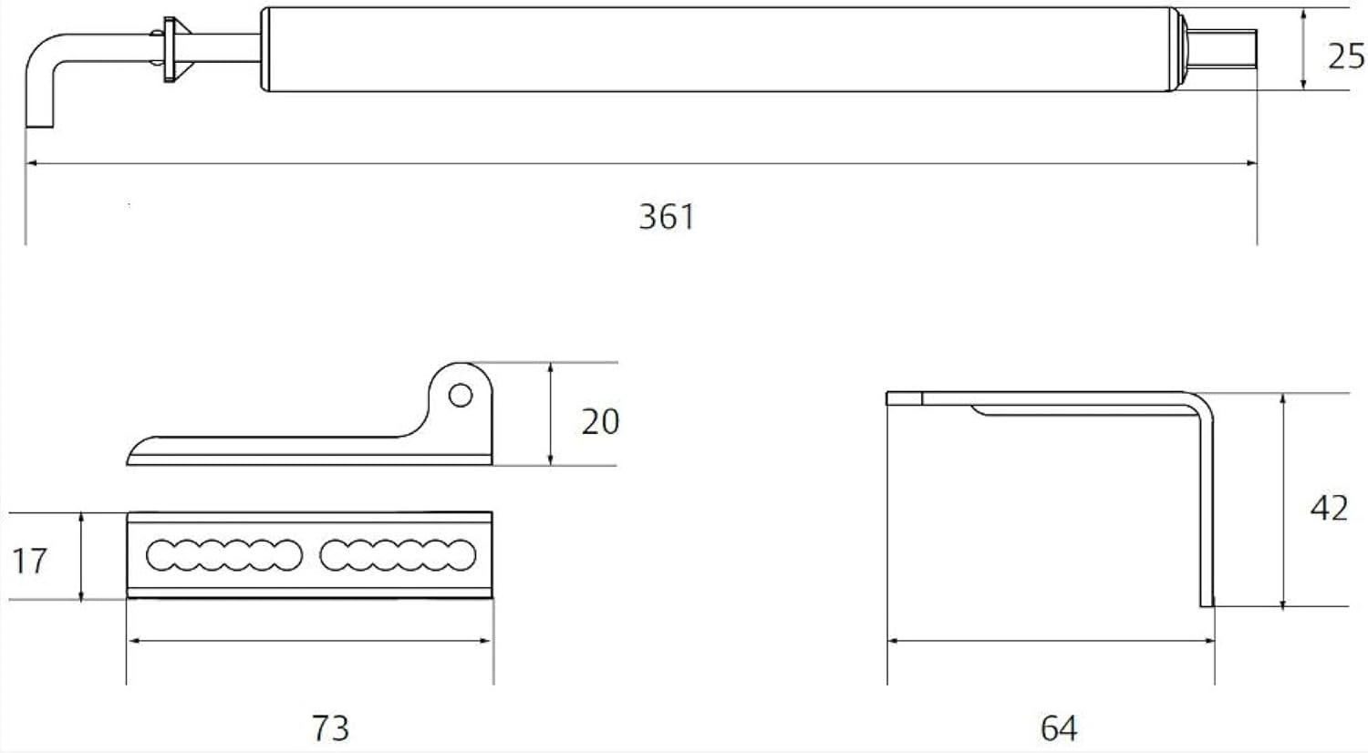 Lockwood 404BLK Hydraulic Screen Door Closer, Black image number 1
