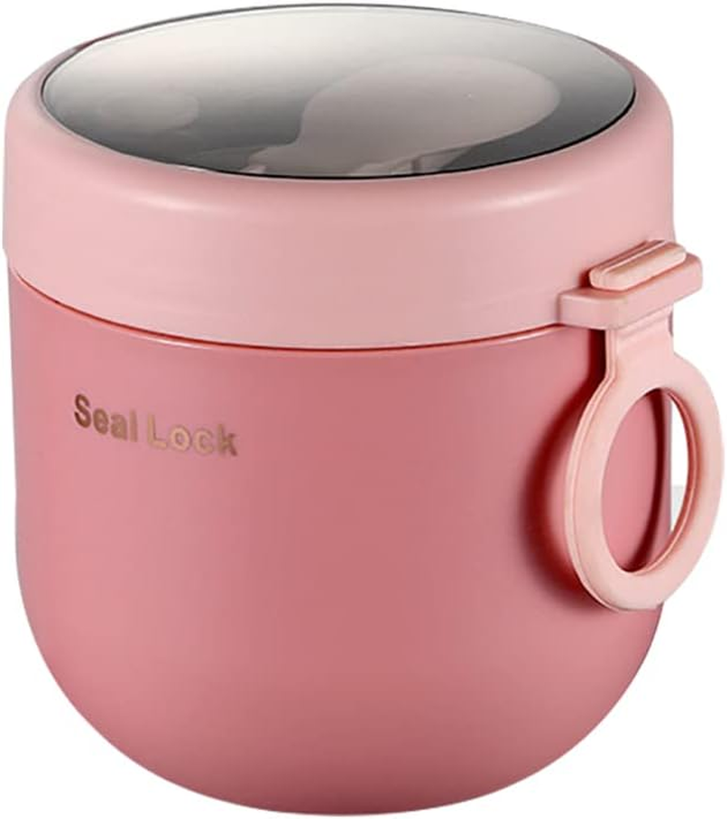 Lunch Box Thermal Food Flask Stainless Steel Insulated Food Soup Jar Container #Pink