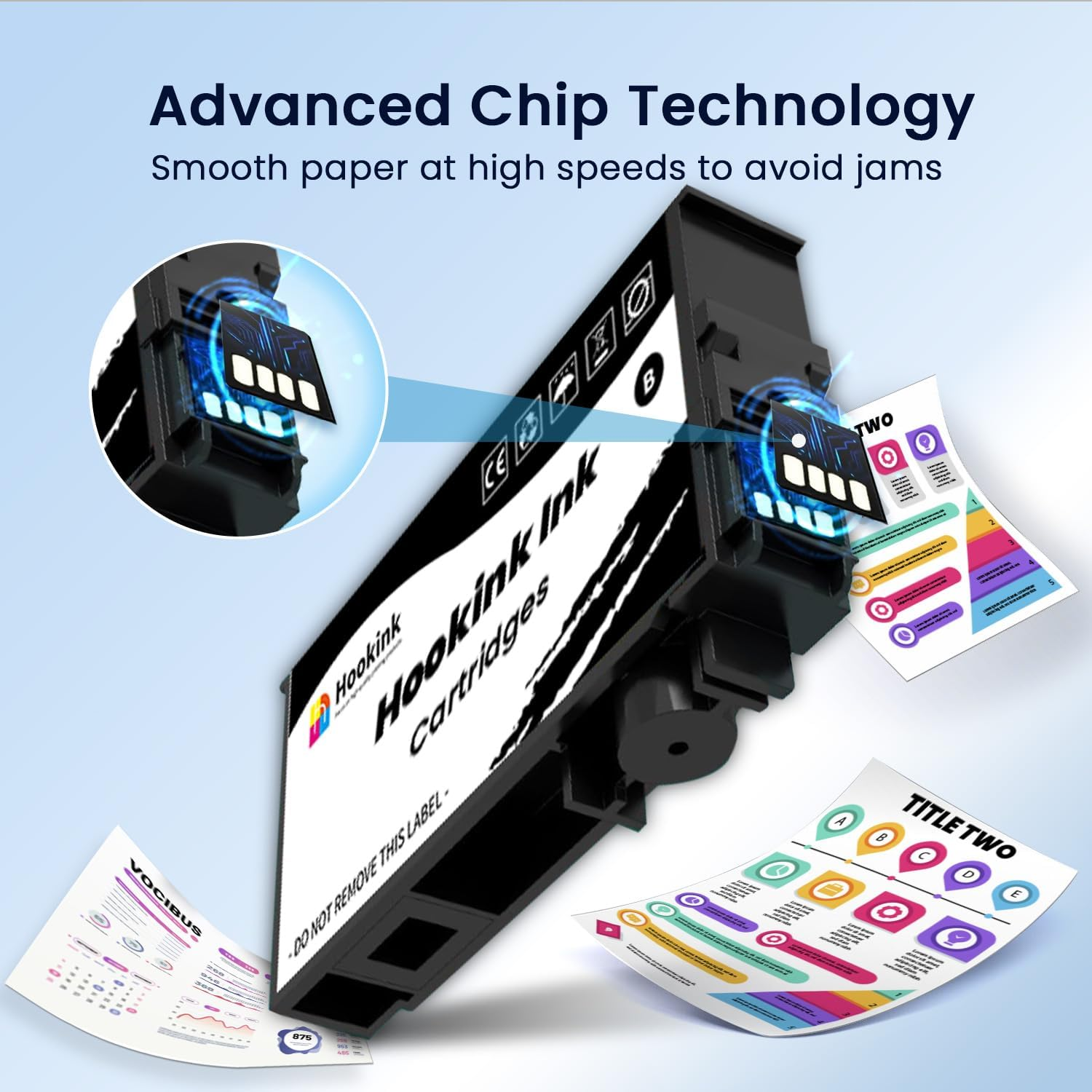 5-Pack 702 XL Ink Cartridges Replacement for Epson 702XL Ink Cartridges New Upgraded Chips for Workforce Pro WF-3720 WF-3725 WF-3730 Printer (2B 1C 1M 1Y) image number 3