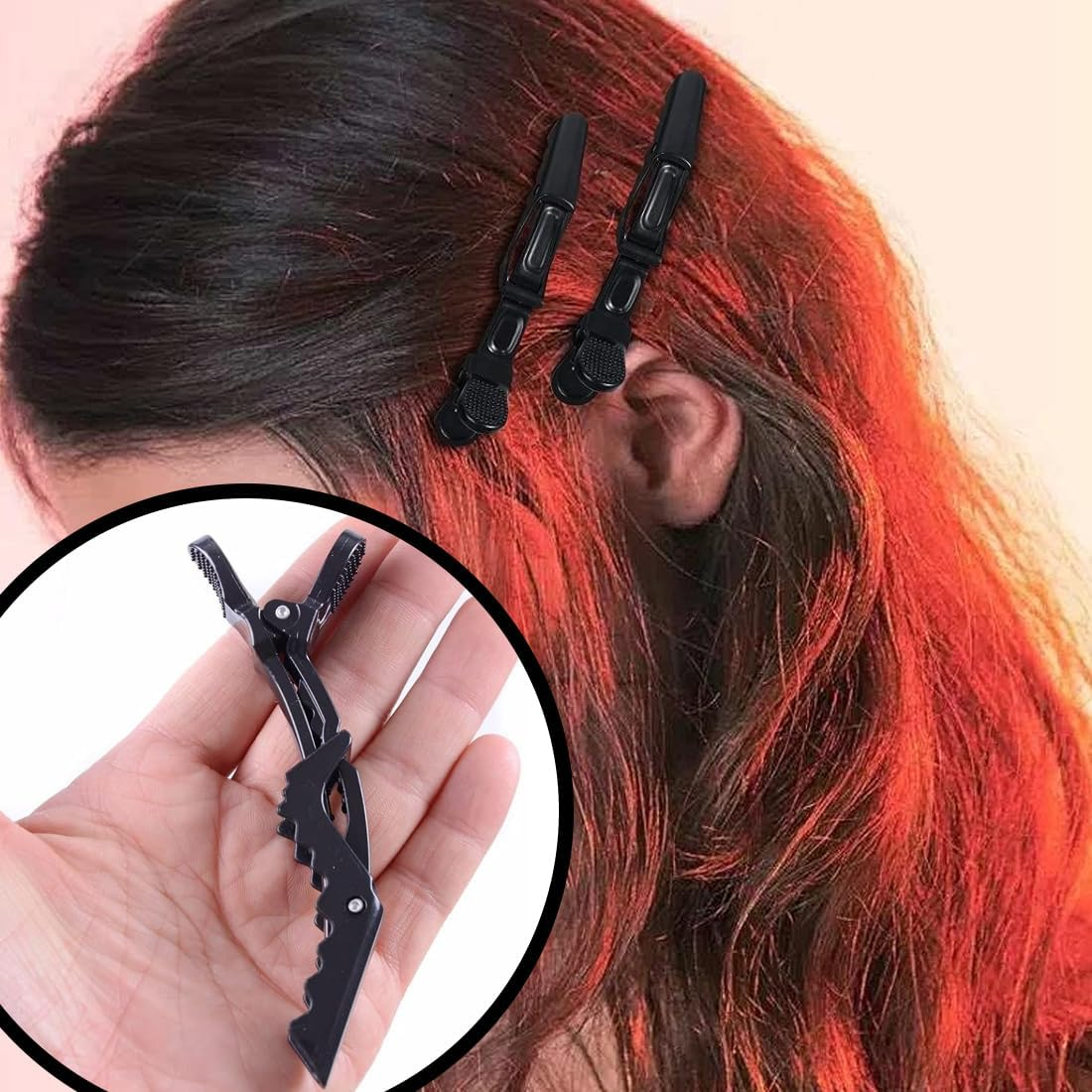 6 Pcs Hair Clips Black Hair Clips Hair Fixing Black Plastic Hair Clips