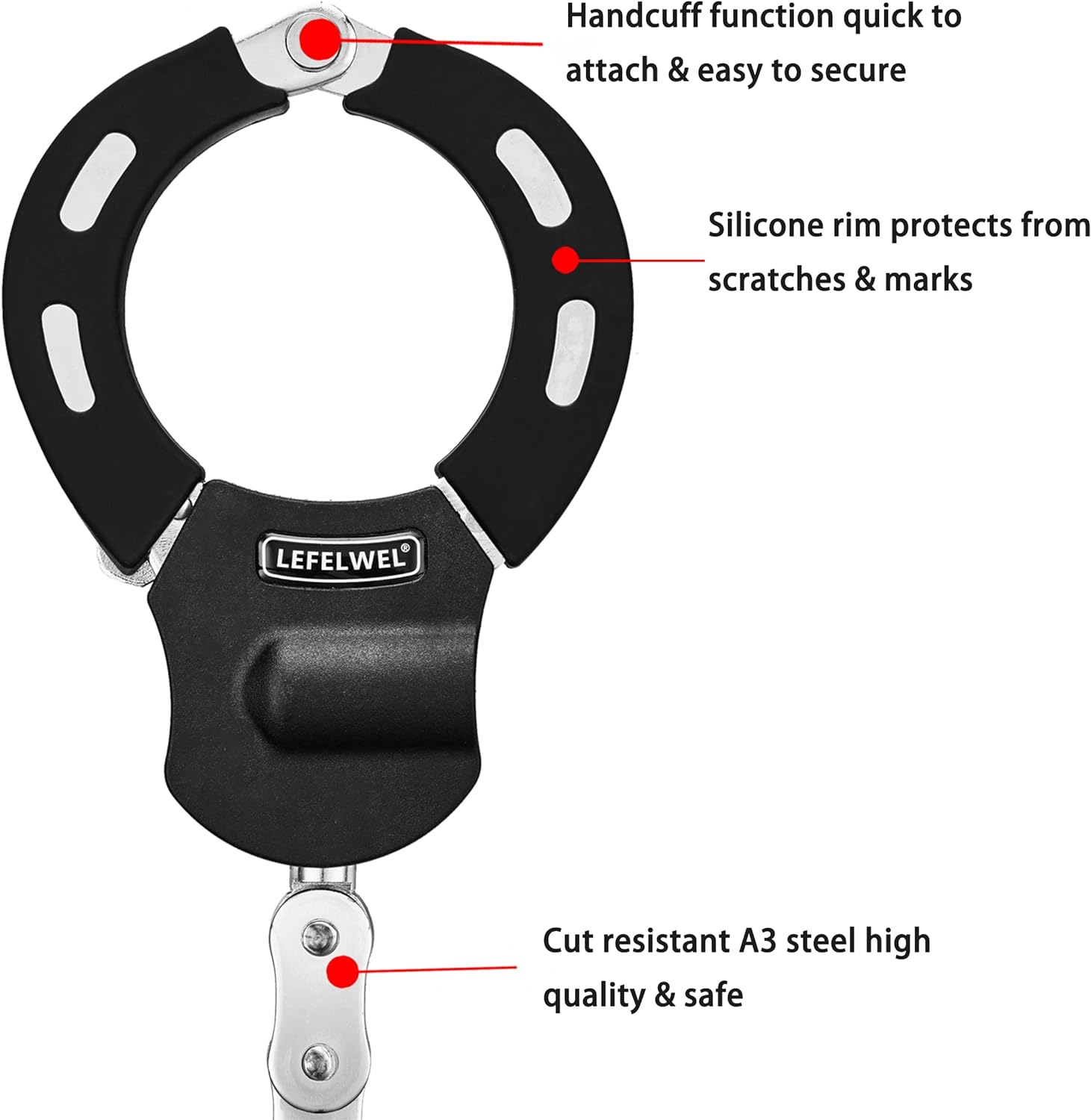 Scooter Lock,Bike Chain Lock,Electric Scooter Locks anti Theft for Electric Scooter Segway,Ninebot,Xiaomi, Razor and Bicycle Lock Cable Accessories, (Lfw_Lock) - Chain Lock image number 6