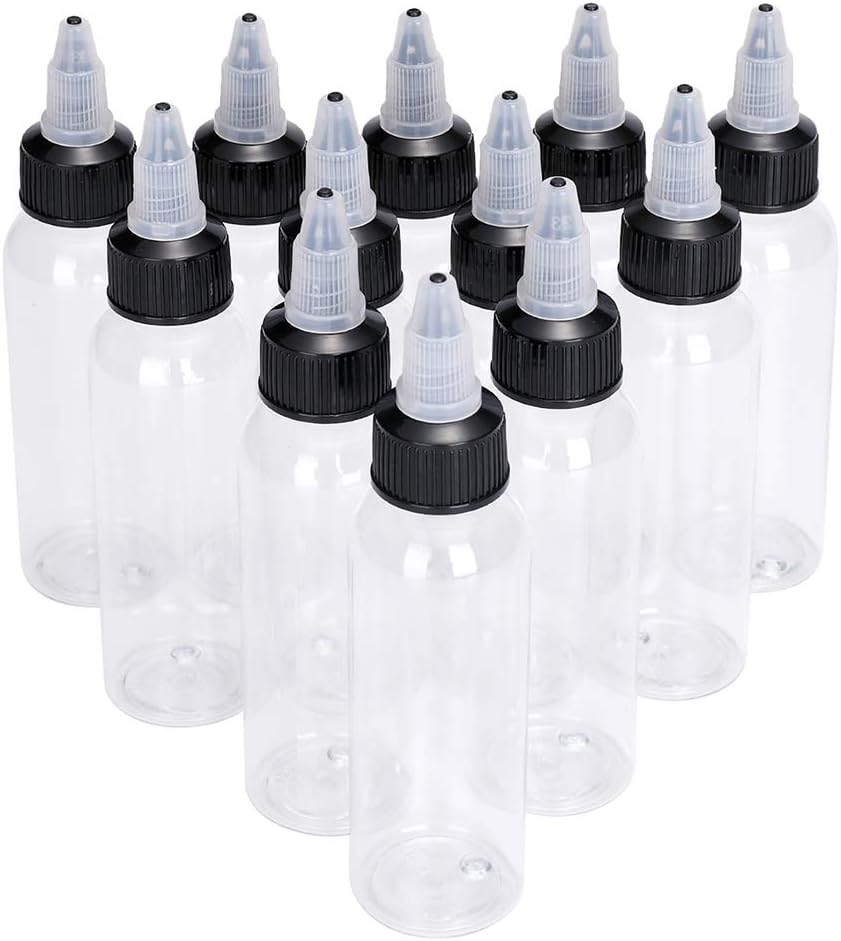30Ml Empty Tattoo Ink Bottles,New Star 12Pcs/30Pcs 1Oz Tattoo Twist Cap Plastic Clear Transparent Tattoo Pigment Container Tattoo Accessories Twist Top Bottle 1Oz,30Ml Tattoo Squeeze Bottles 12Pcs image number 5