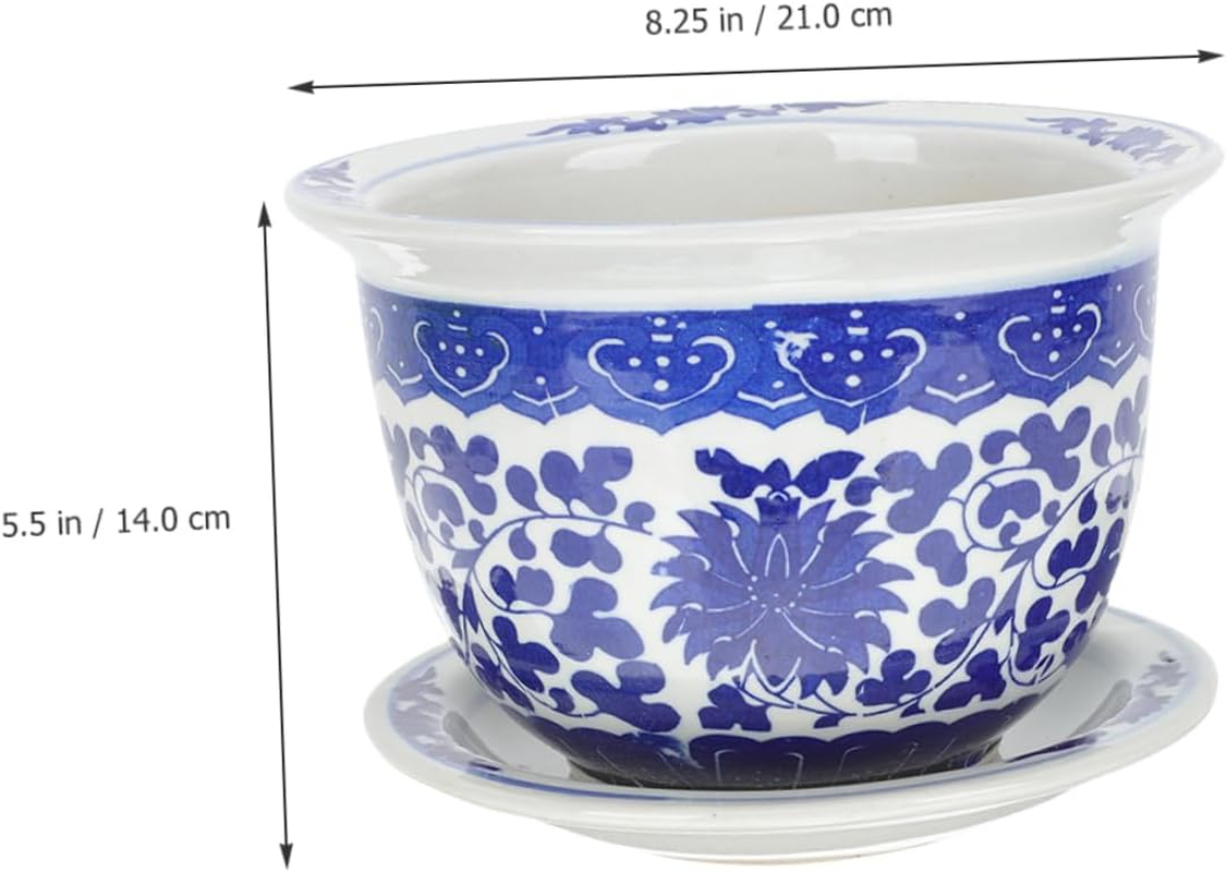 NOLITOY Ceramic Flowerpot Tray for Succulent Planters Outdoor Delicate Gardening Flowerpot for Desktop Garden Supply