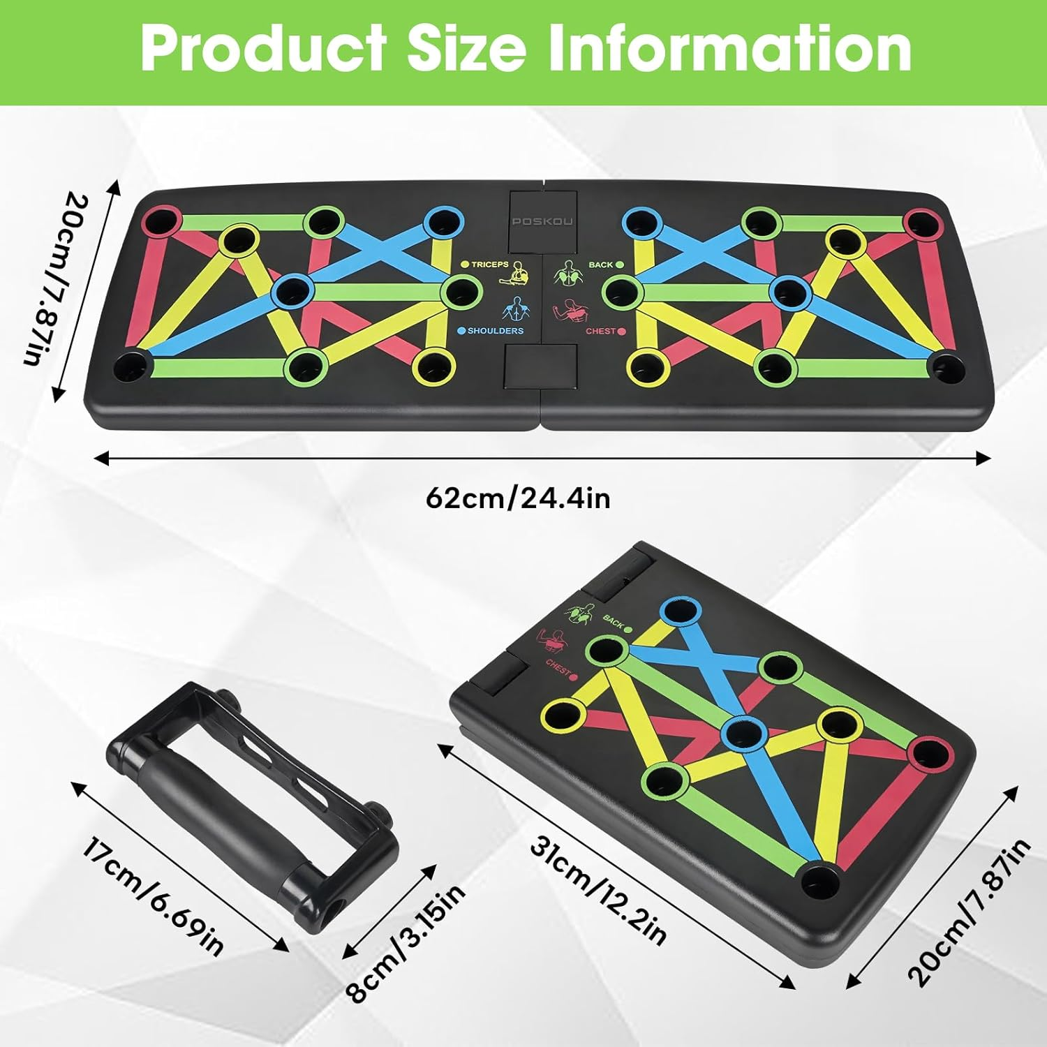 POSKOU Push up Board Pushup Bar Multifunction Push up Handles Exercise Workout Fitness Equipment for Home Gym