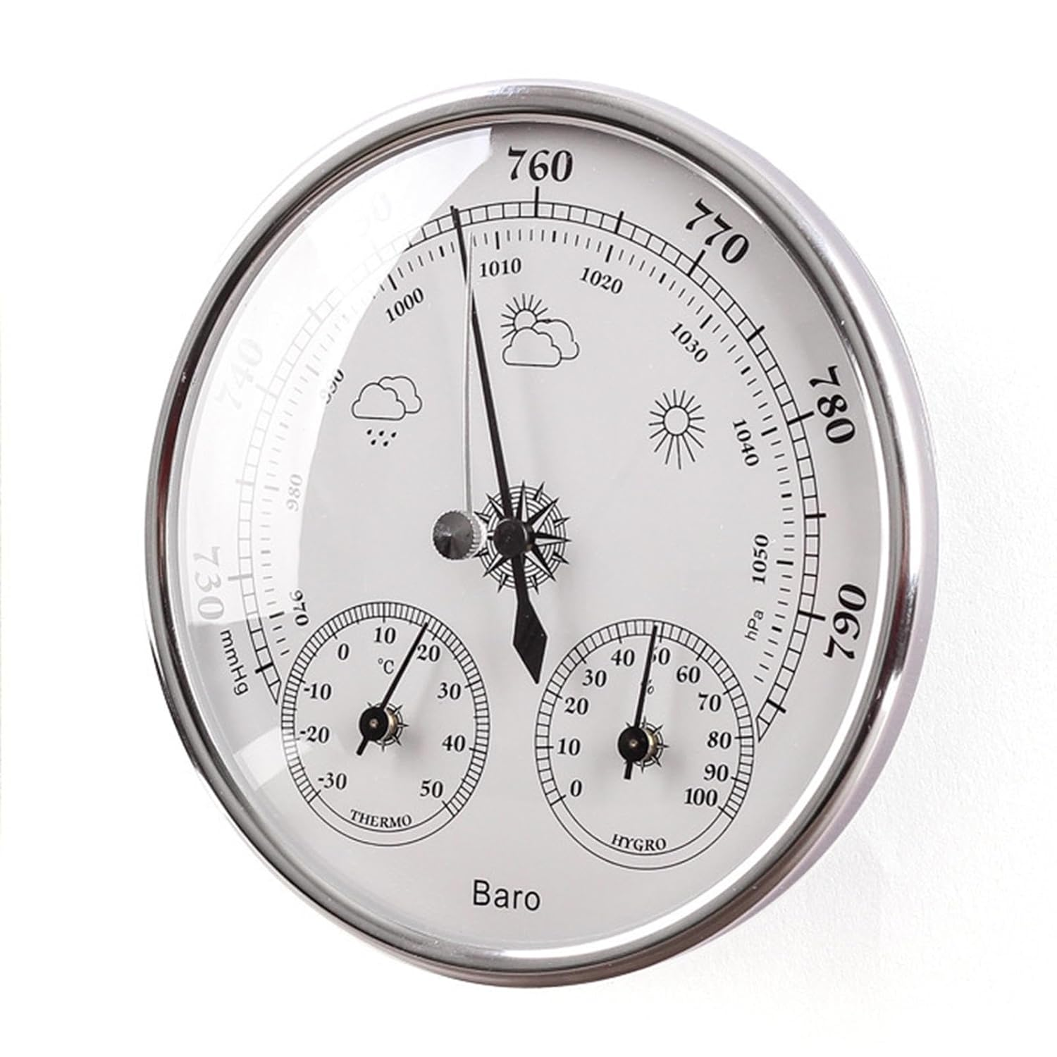 Barometer,Outdoor Barometer,Barometer Thermometer Hygrometer,5 in Analog Weather Station,3 in 1 Barometers for the Home Wall,Weather Barometer,For Living Room,Terrace,Office Wall Decor image number 6