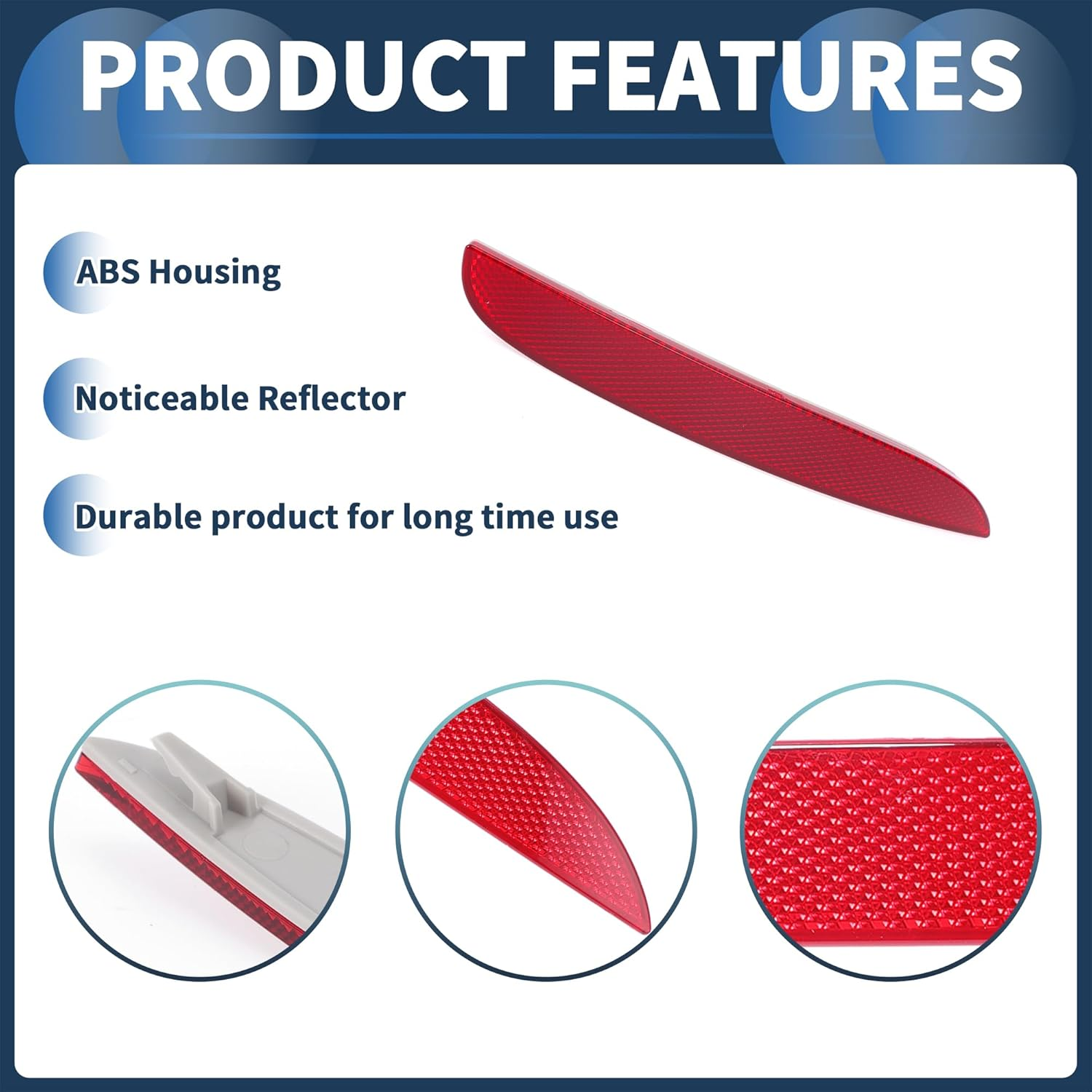 X AUTOHAUX Bumper Reflector Rear Right 8.66"X1.06" Bumper Reflector Side Marker No.63142990864 for BMW X1 E84 2009-2015 Plastic Red Durable image number 3