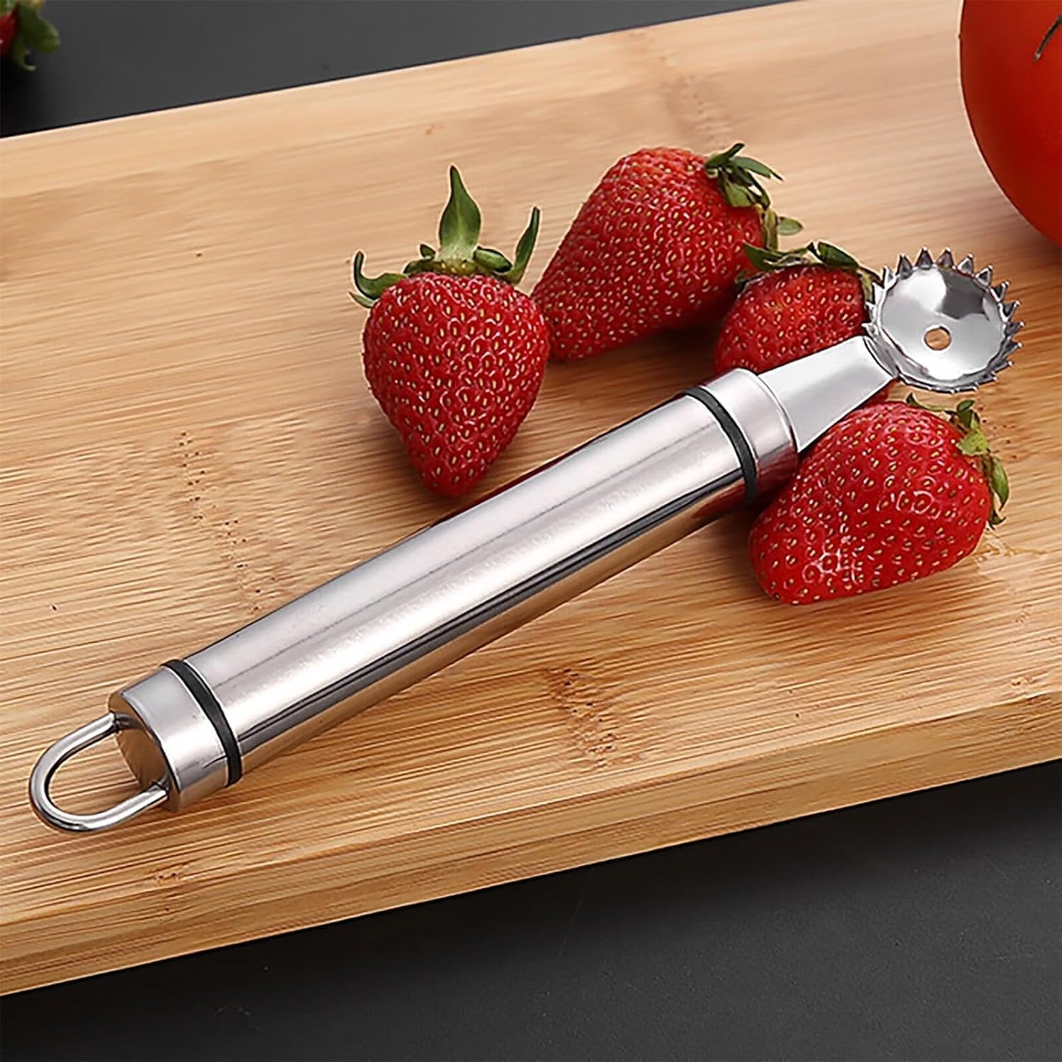 Stainless Steel Strawberry Huller and Tomato Stem Corer Tool Multi-Function Corer and Pitter Remover for Strawberry Gadgets Kitchen Tool Blade Craft Fruit Tools Fruit Vegetable Tools image number 2